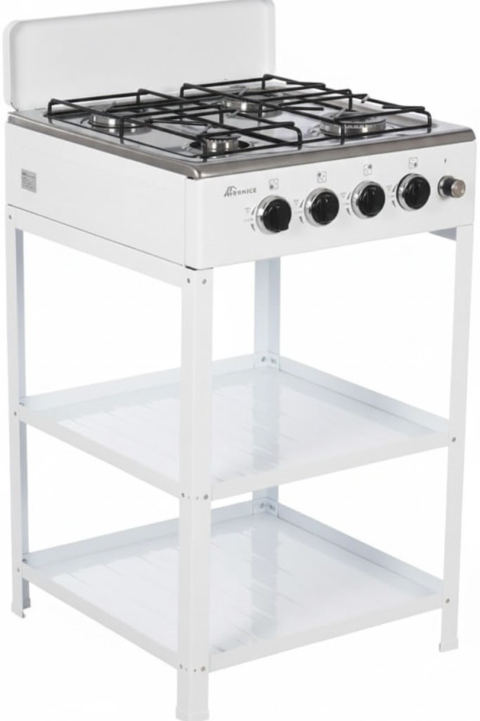  موقد غاز 4 عيون مع إشعال ذاتي ستانلس ستيل - MI-37357-1W/ ابيض 