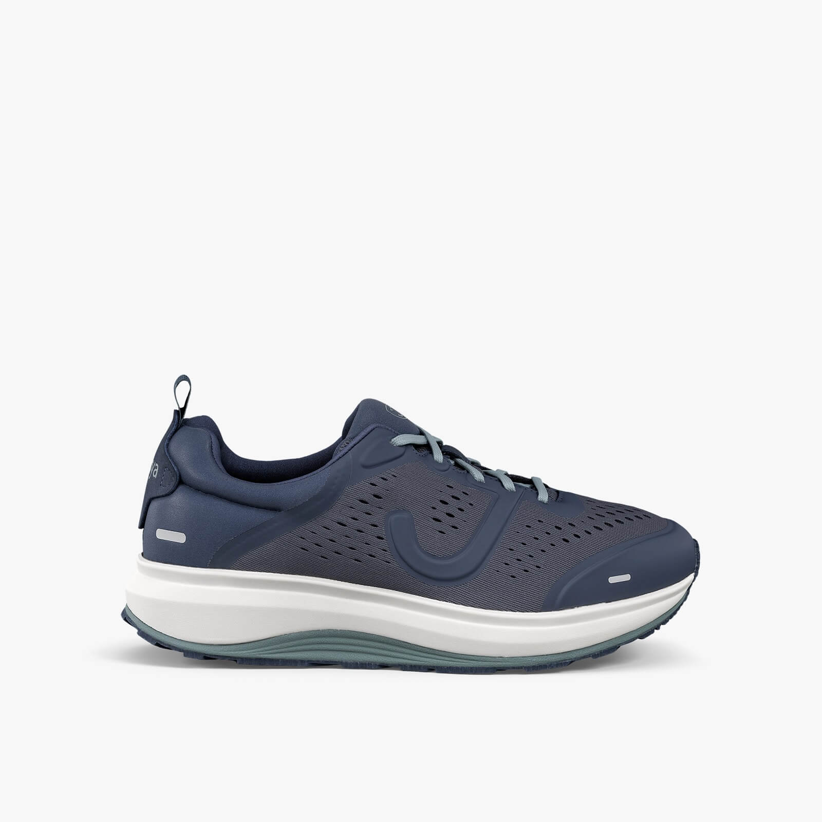 حذاء جويا ميامي الأزرق للرجال يبرز النسيج الرياضي المسامي والنعل الطبي المريح.