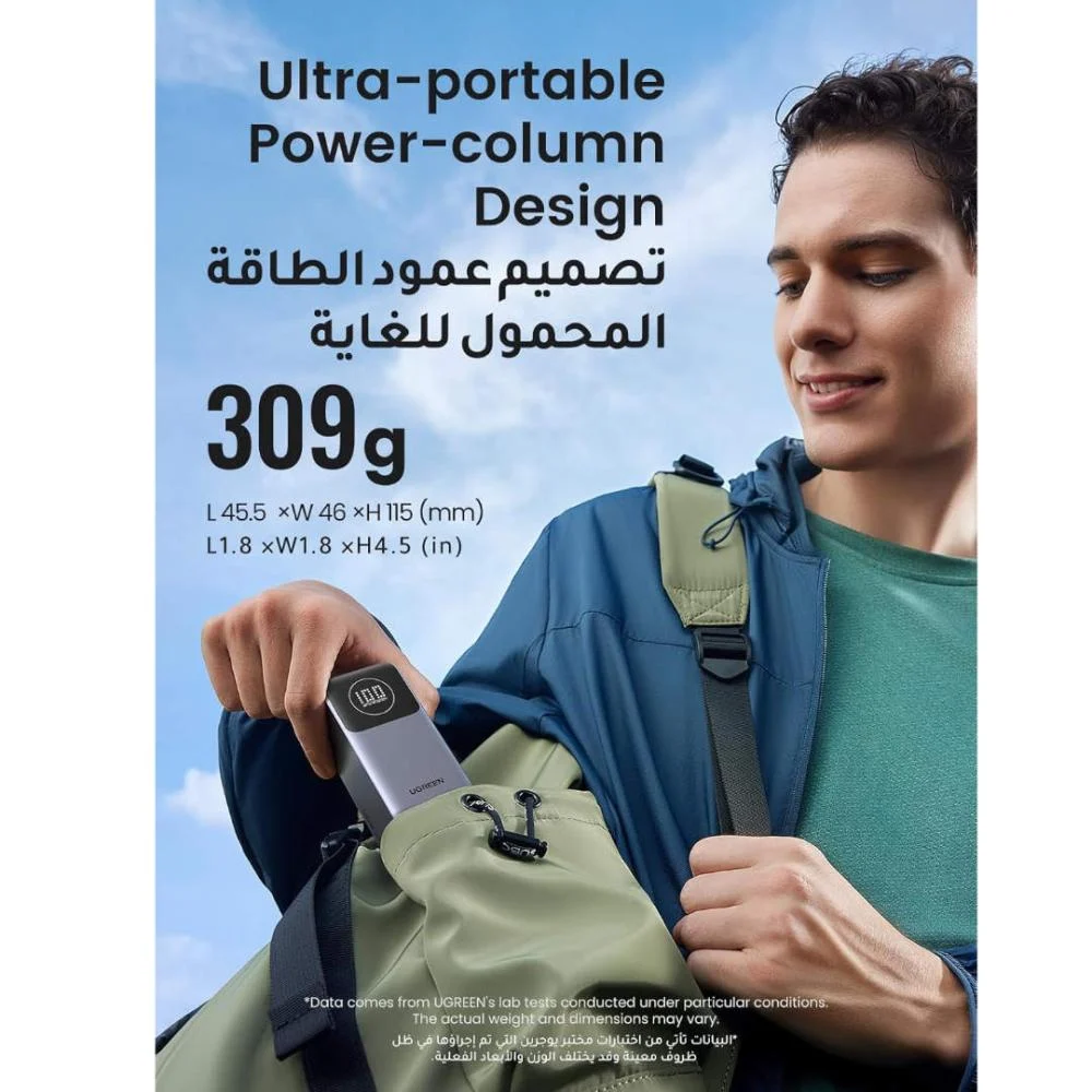  يوجرين - نيكسود باور بانك - 12000 مللي امبير  100W شحن سريع بشاشة رقمية ذكية PB724 