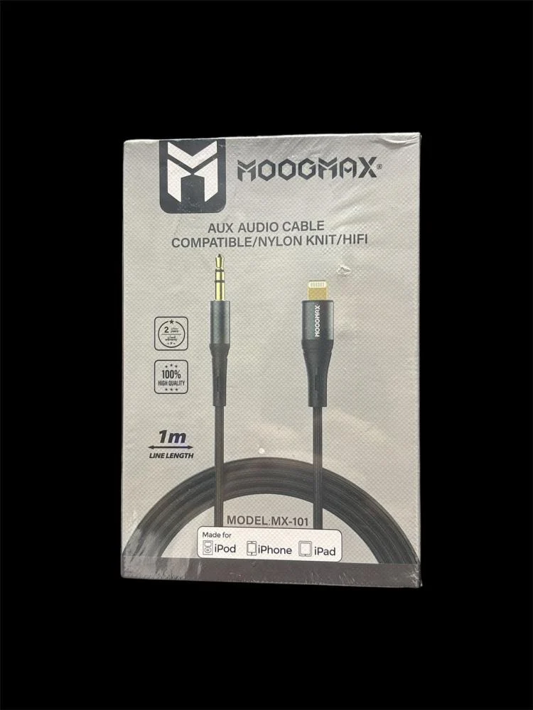 MOOGMAX موزع من IPHONE الى AUX سلك 1M 