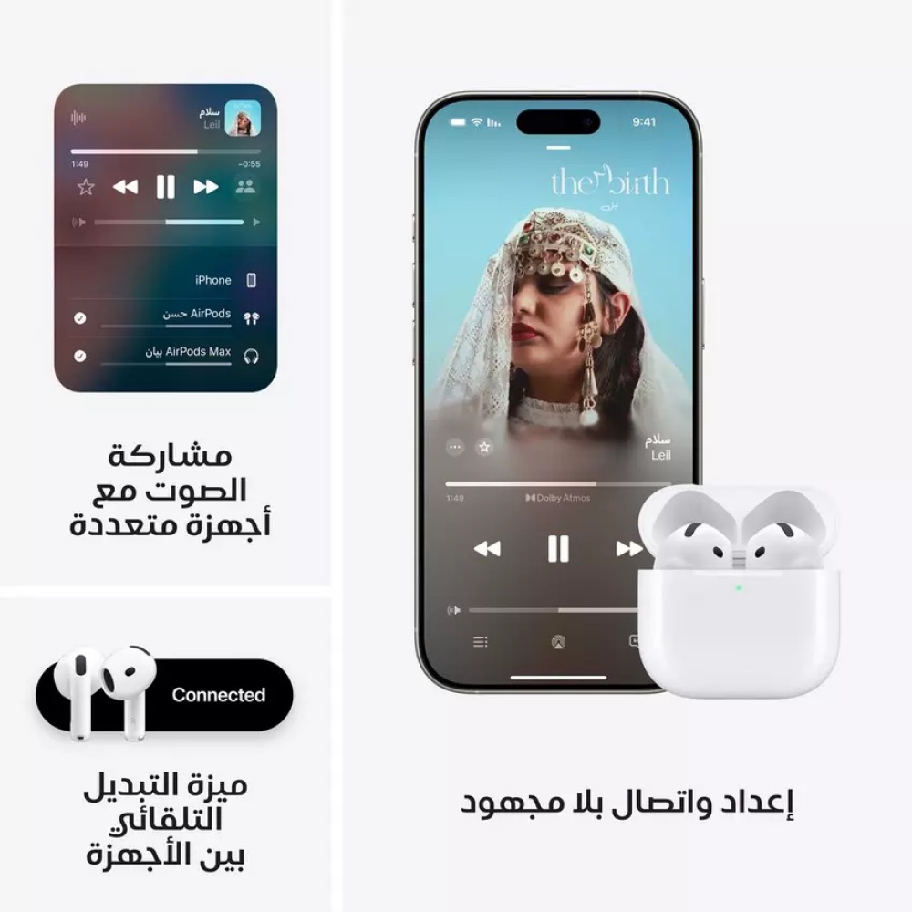  ابل ايربودز الجيل الرابع تايب سي بدون عزل 