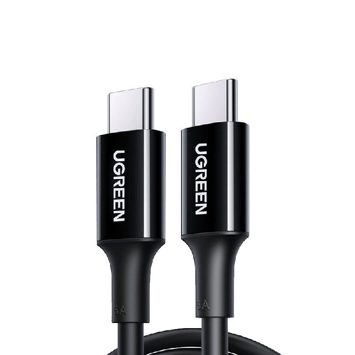  يوجرين سلك شاحن من USB-C الي USB-C بطول 2م بقوة 100 واط-اسود 