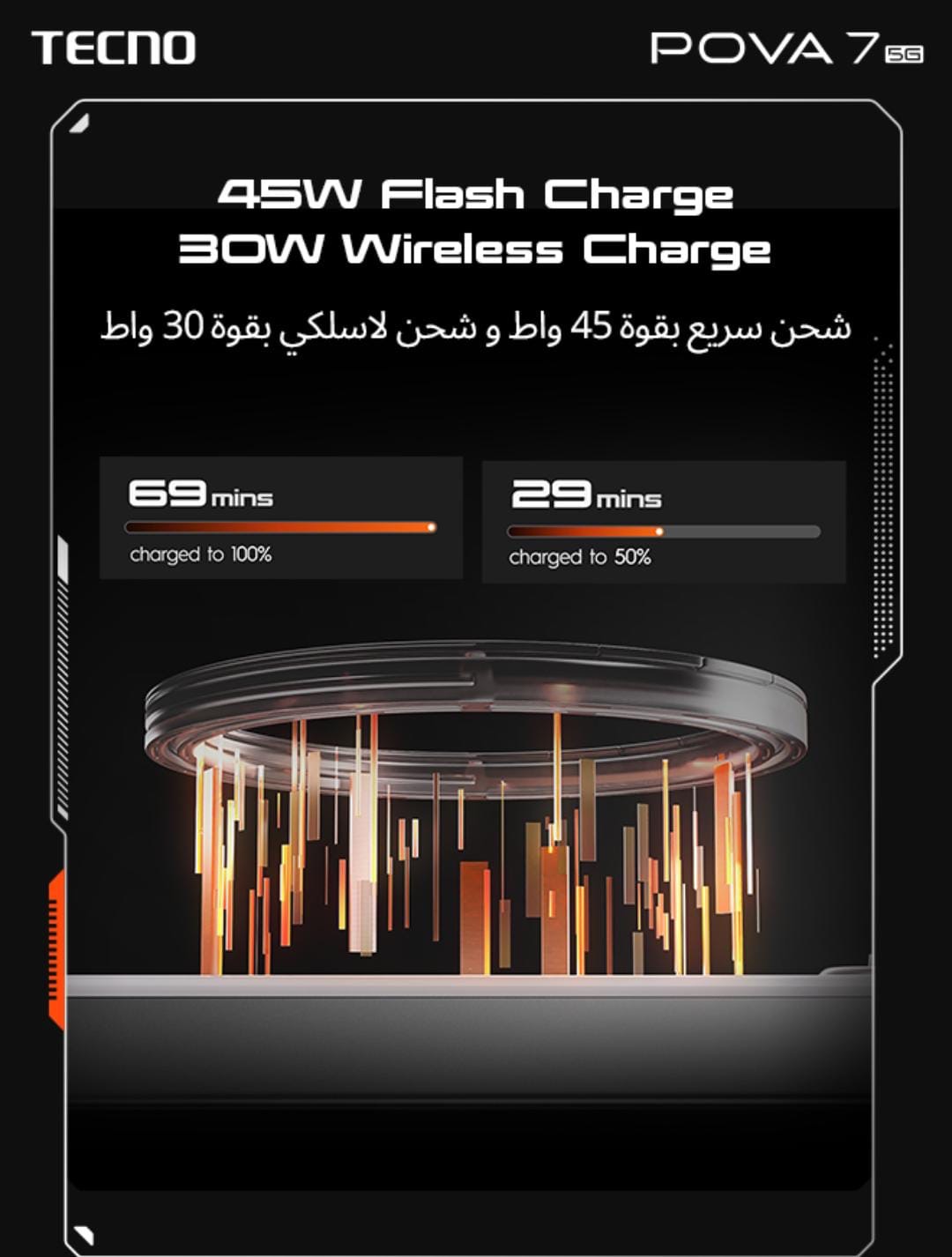  تكنو بوفا 7 بسعه  256 جيجابايت رام (8+8) جيجابايت  