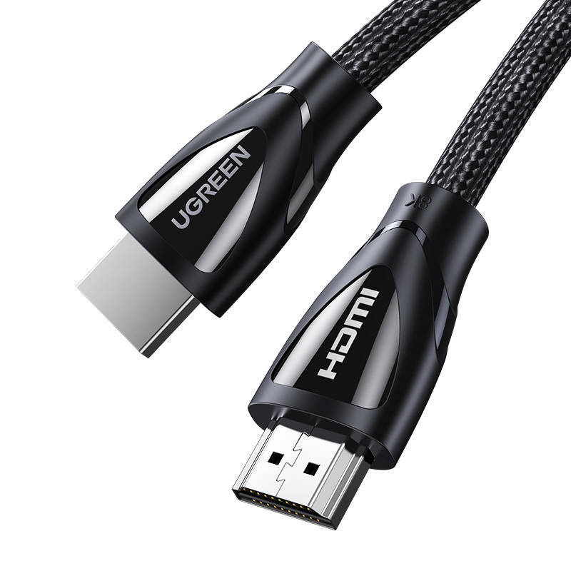  كابل HDMI-HDMI بطول 5 أمتار (HDMI 2.1 بدقة 8K@60Hz وسرعة نقل بيانات 48 جيجابت في الثانية) أسود اللون مع جديلة نايلون HD140 UGREEN 