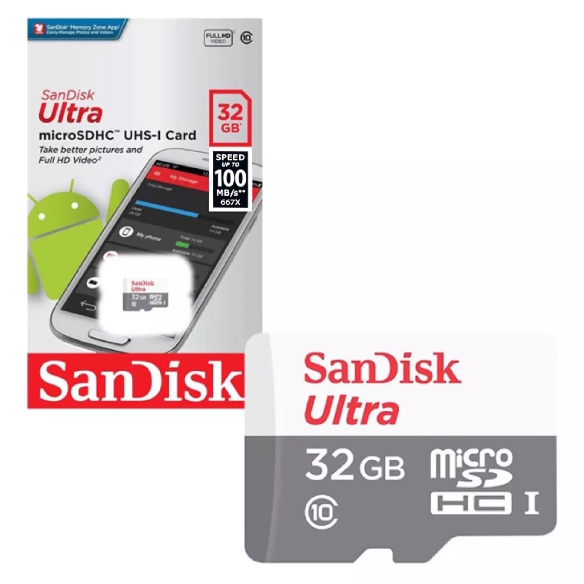  بطاقة ذاكرة بجودة وسرعة نقل بيانات عالية Sandisk Ultra Micro SD Card High Speed Class10 