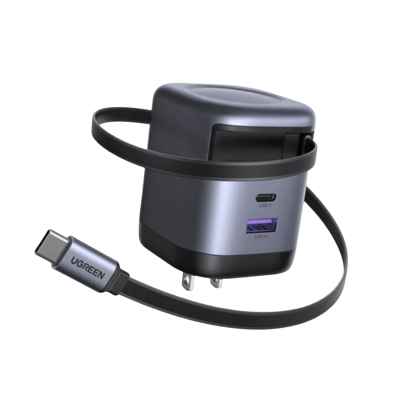  يوجرين شاحن جداري نيكسود برو - بقوة 65 واط مع كابل USB-C قابل للسحب 