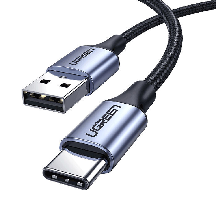  كيبل يوجرين USB-A to USB-C بطول 3 متر قماش - أسود 