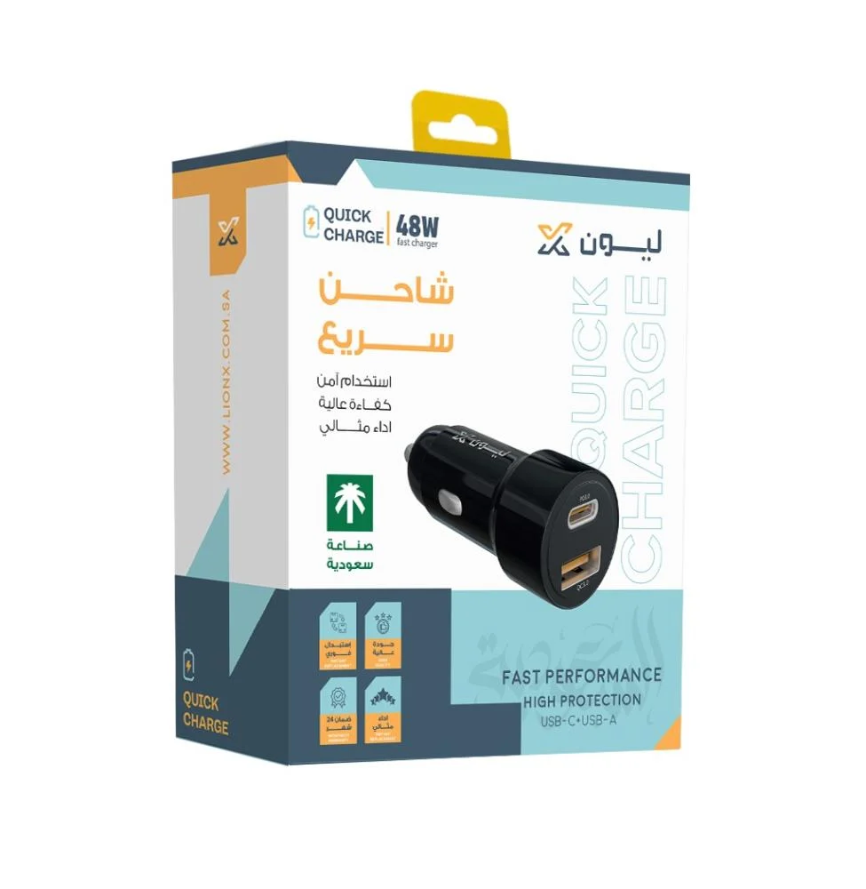  ليون اكس شاحن سياره ليون اكس 48 واط PD+USB 