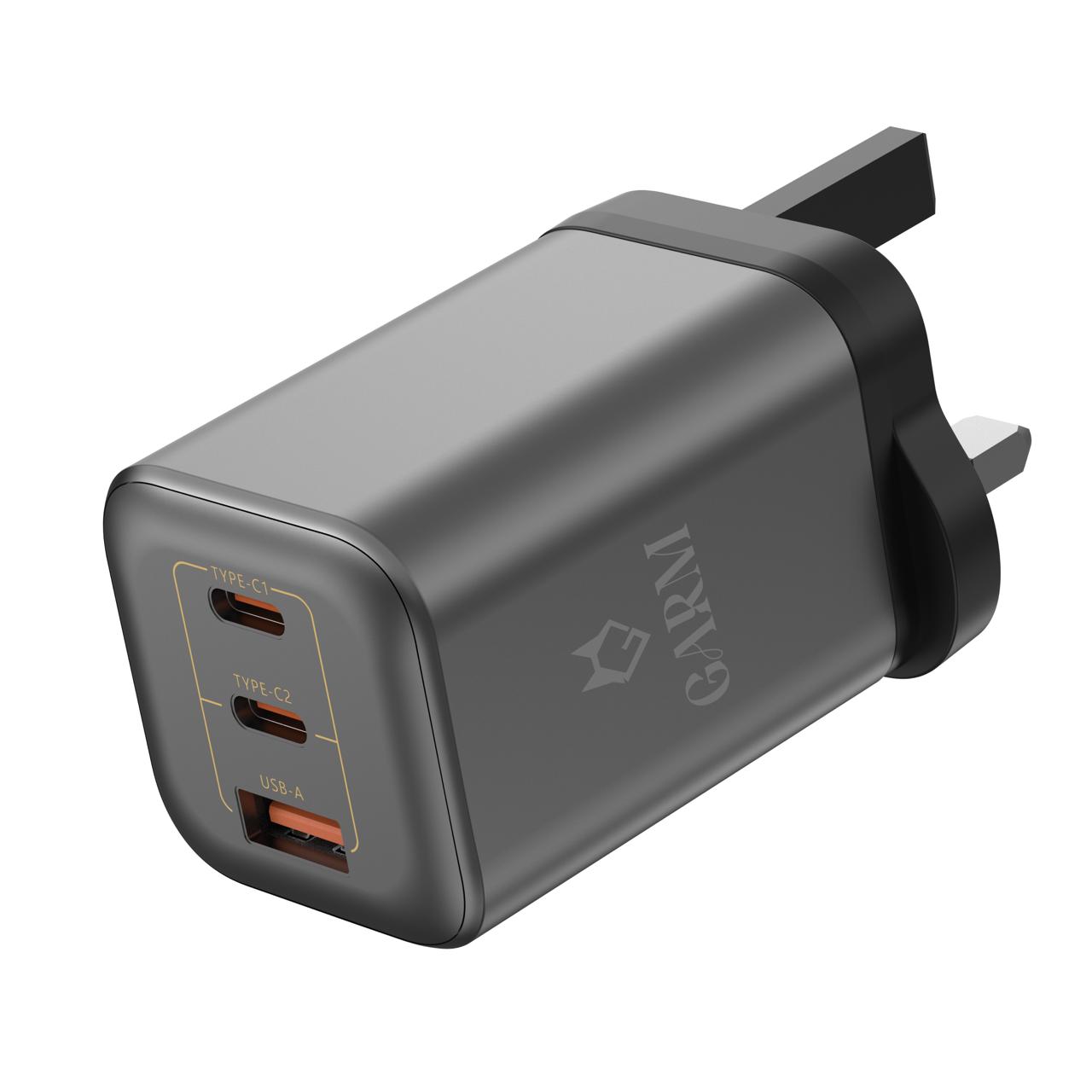  قرم شاحن جداري بقوة 100 واط بتقنية الجان مخرجين تايبس ومخرج USB 