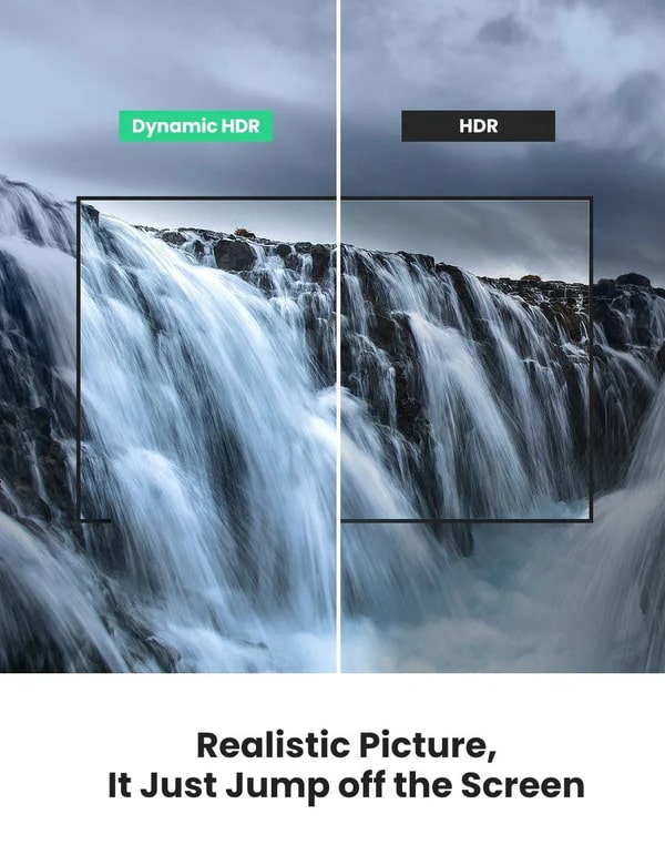  كابل HDMI-HDMI بطول 5 أمتار (HDMI 2.1 بدقة 8K@60Hz وسرعة نقل بيانات 48 جيجابت في الثانية) أسود اللون مع جديلة نايلون HD140 UGREEN 