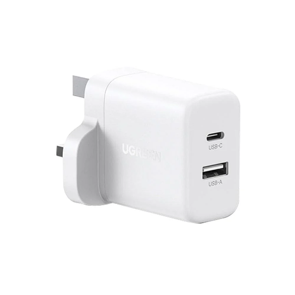  يوجرين - شاحن جداري بمنفذ USB-C ومنفذ USB وبقوة 20 واط 
