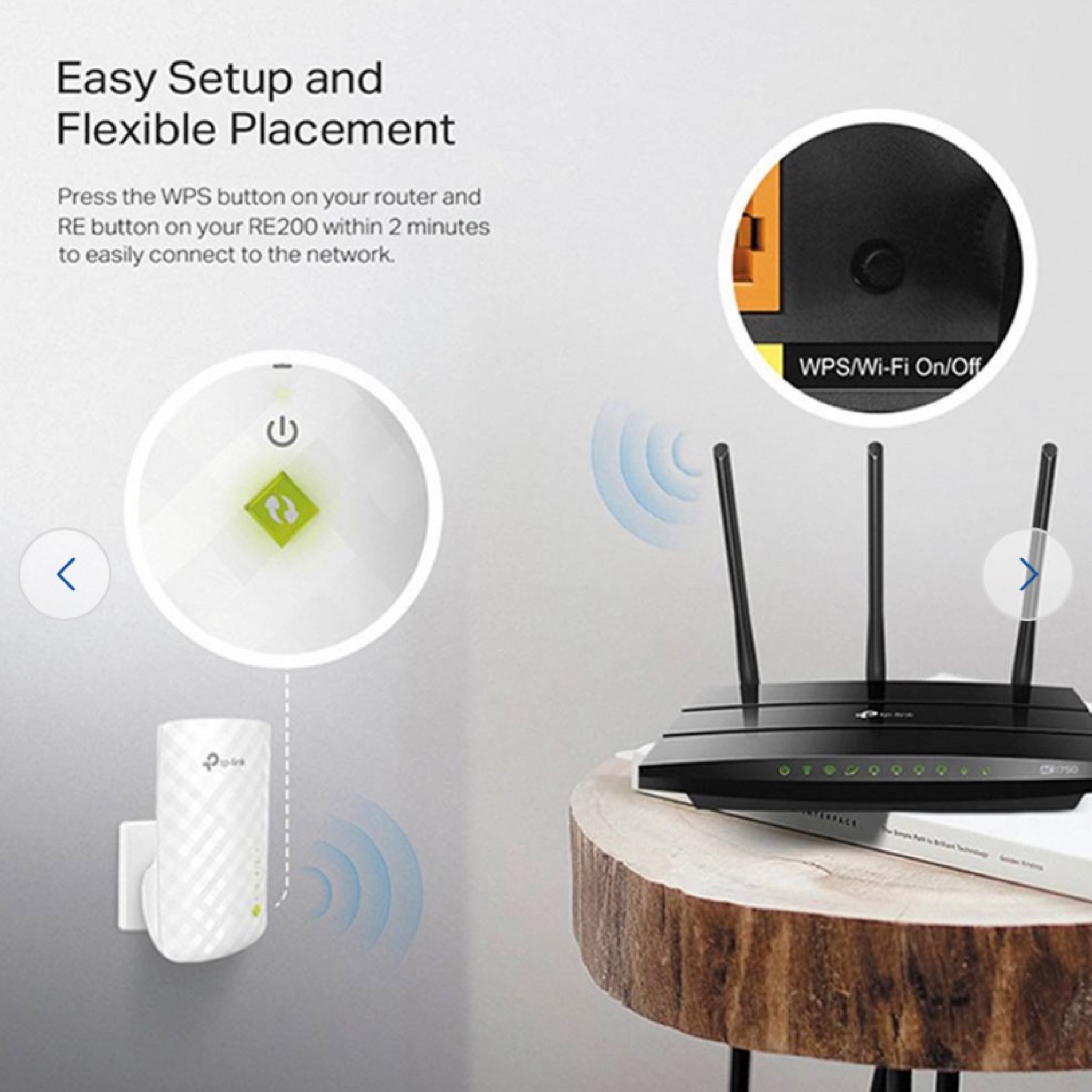  موسع نطاق واي فاي (مقوي) مزدوج النطاق TP-Link RE200 AC750 