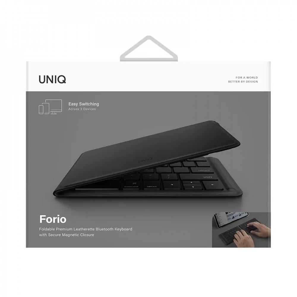  يونيك فوريو لوحة مفاتيح بلوتوث قابلة للطي عربي -FORIO- اسود 