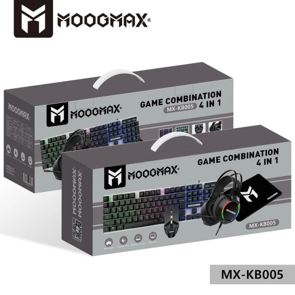  MOOGMAX - مجموعة الألعاب ( لوحة مفاتيح - فأرة - سماعة رأس - ماوس باد) 