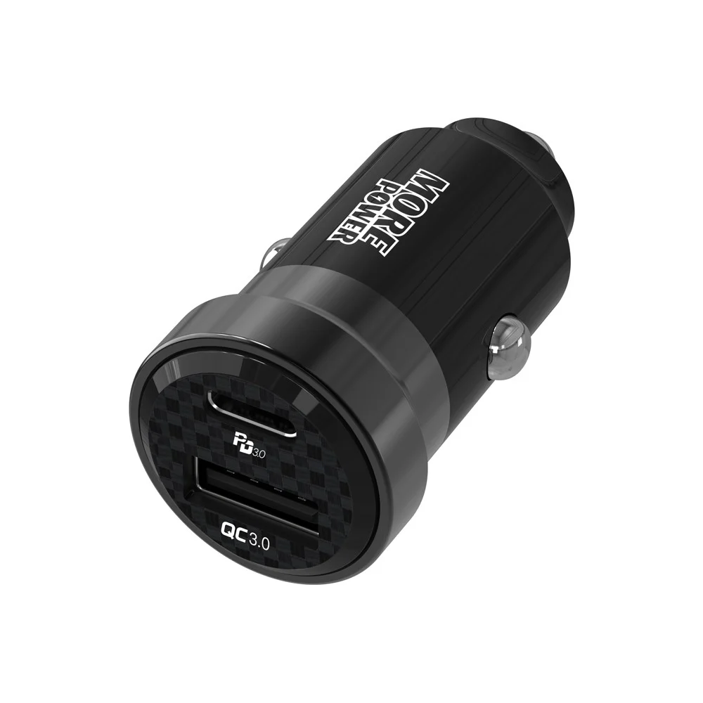  شاحن سيارة مور بور 38 واط 2 منفذ - واحد بي دي والاخر USB 