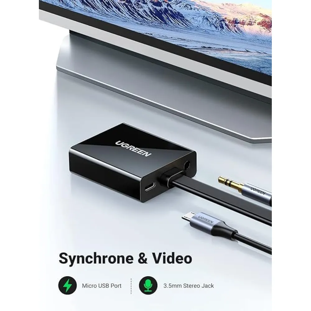  محول UGREEN من HDMI إلى VGA بطول 25 سم  