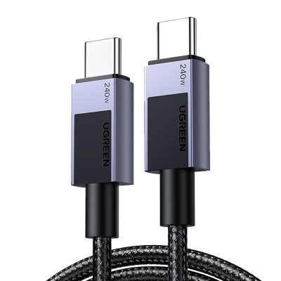  يوجرين سلك شاحن USB-C الي USB-C بقوة 240 واط وبطول 1م /رمادي 