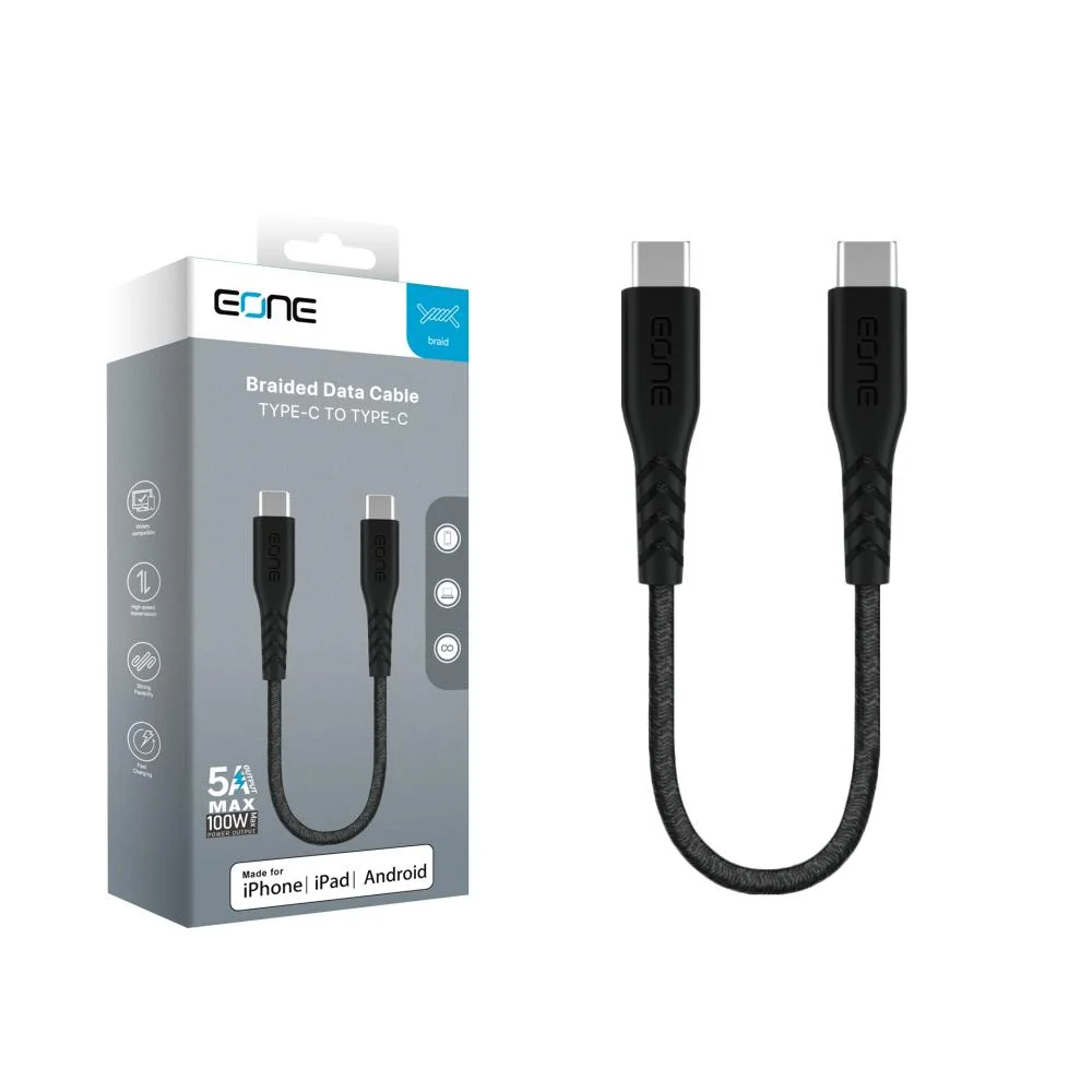  اي ون كيبل من C-USB إلى C-USB بطول 20 سم اسود 