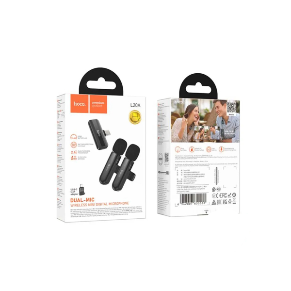  ميكروفون لاسلكي مزدوج من هوكو  L20A Fair (iP/Type-C) 