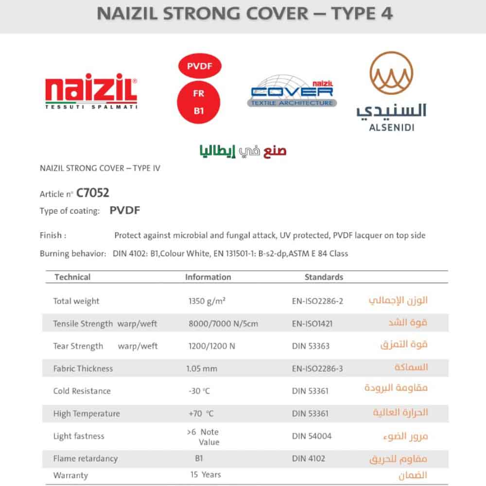  بي في سي نيزل ايطالي سترونج كفر 1350 جرام PVDF 