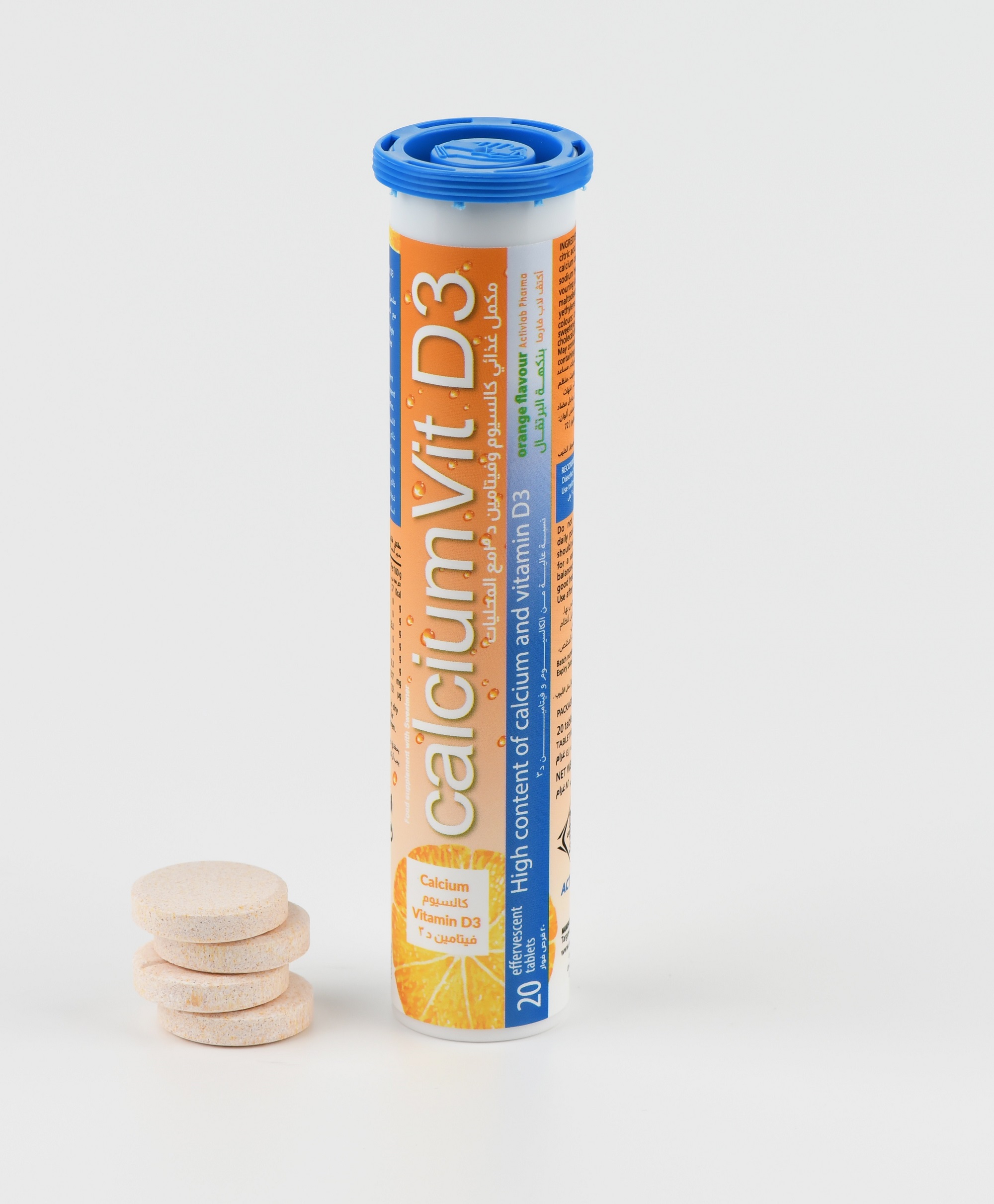 Calcium Vit D3 Food Supplement with Swwtener Orange Flavour
