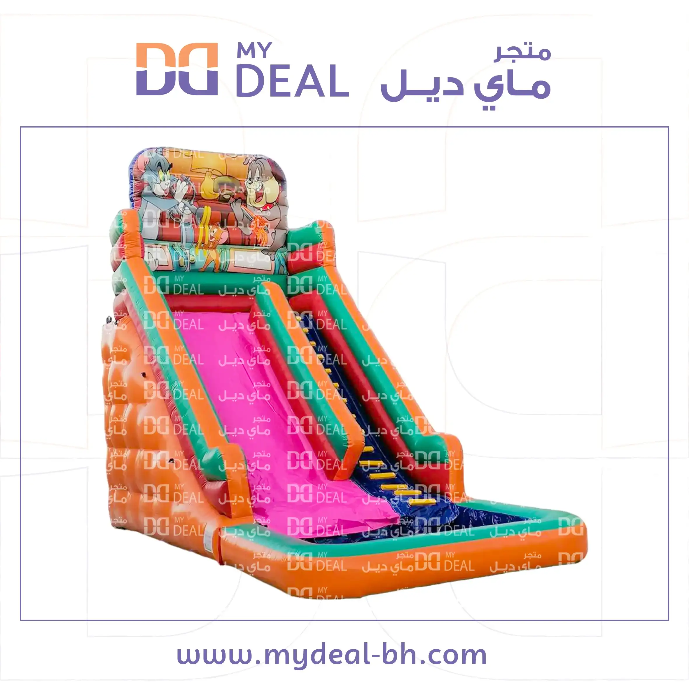 زحليقه مائية هوائية توم وجيري مع سلم طول 8 متر عرض 4 متر ارتفاع 7 متر