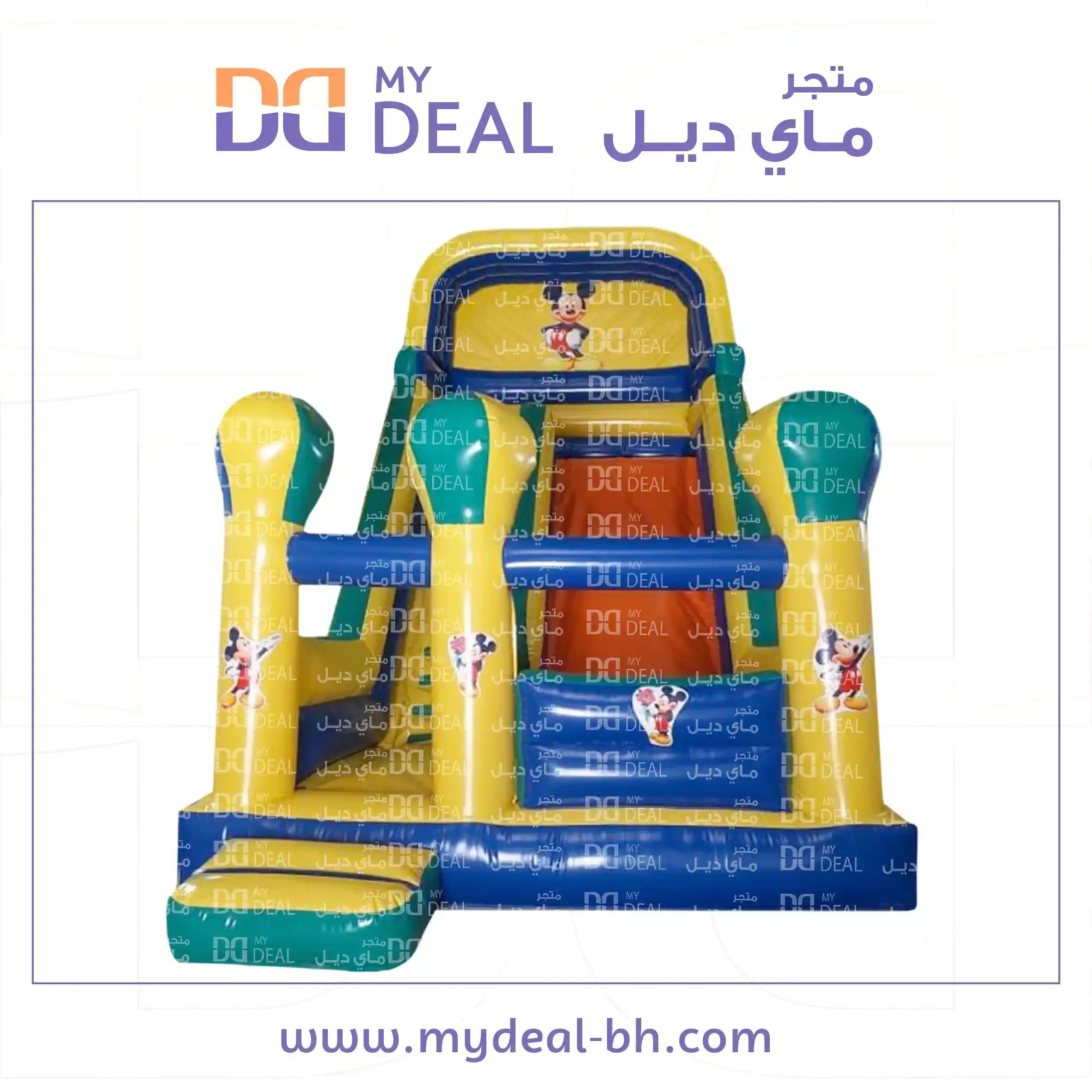 زحليقة هوائية مع نطيطة وبوابة وجدار الطول ٧.٧٠ العرض ٤ الارتفاع ٧