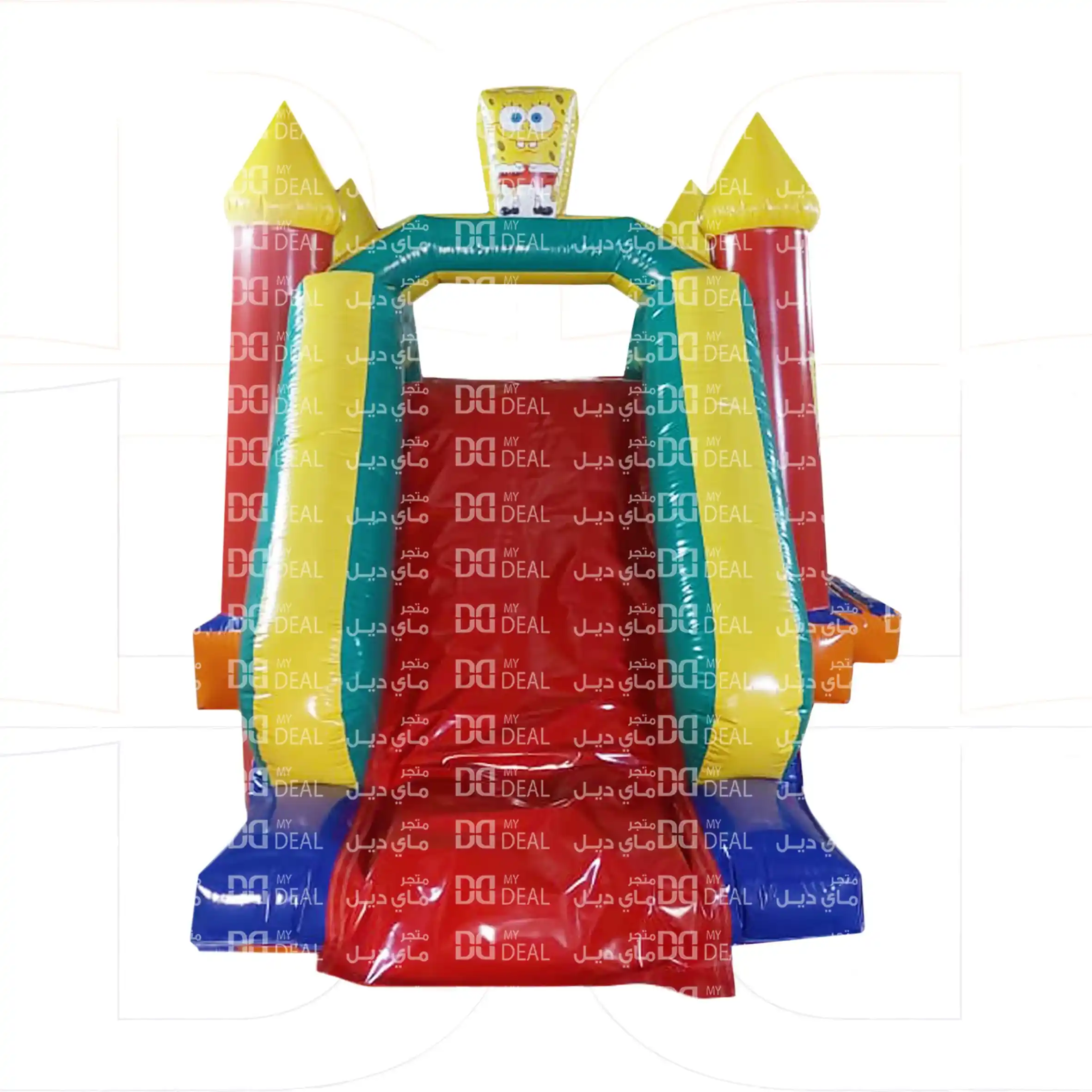 نطيطة بيت هزاز سبونج بوب مع زحليقة ودرج وسلم – مقاس 5.5 × 3.5 × 3 متر
