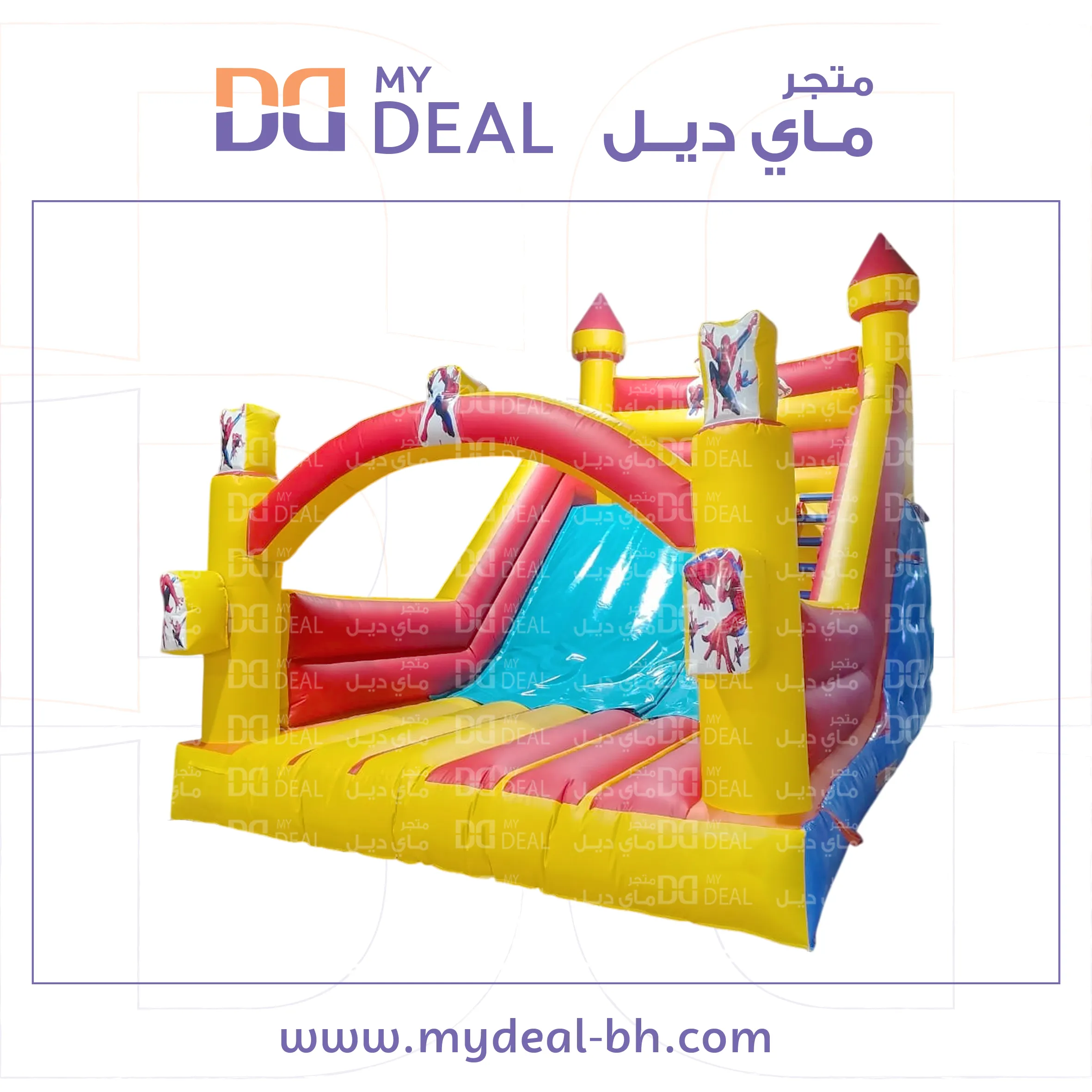 إيجار زحليقة سبايدرمان مع نطيطة 6.50* 4.50 *5 متر