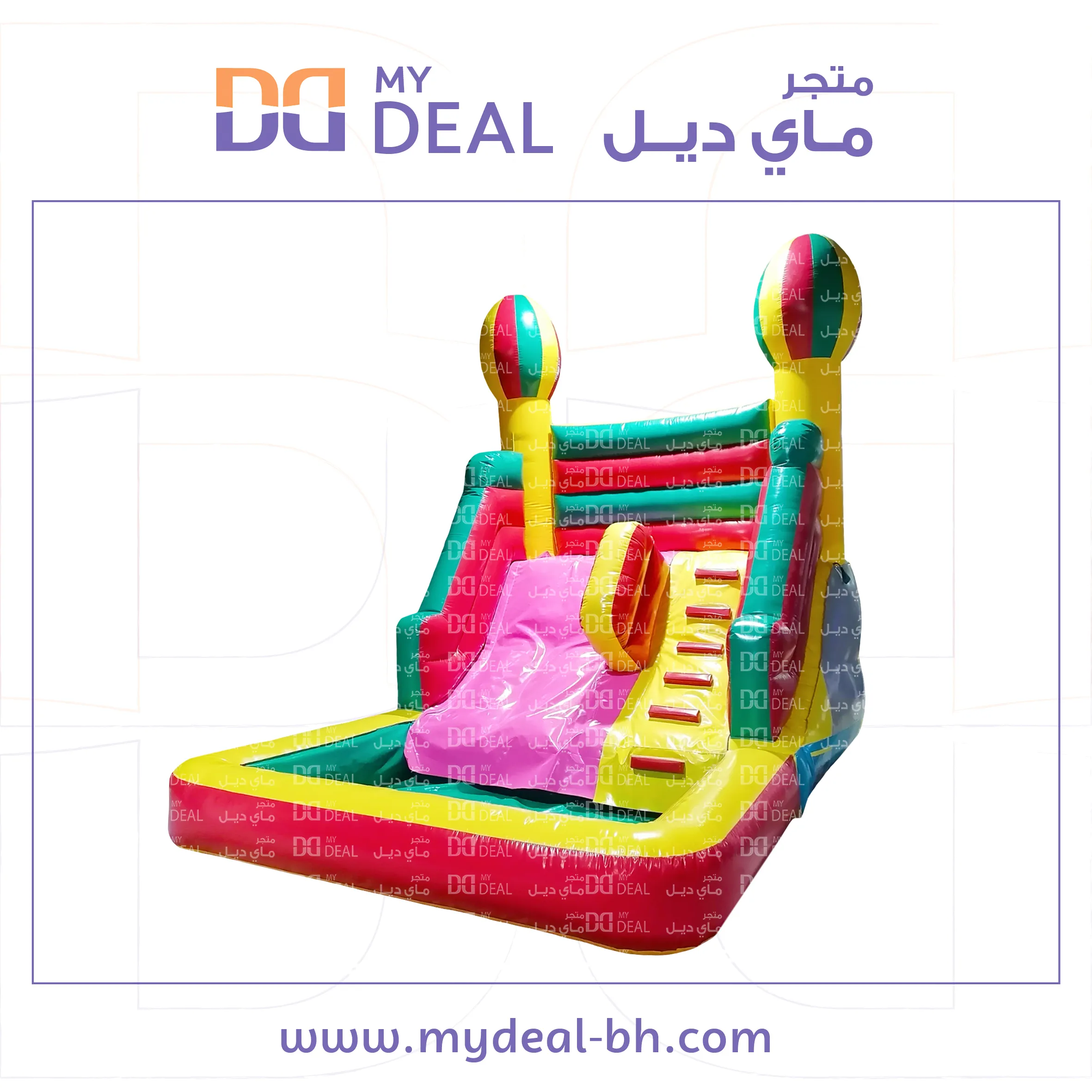 زحليقة مائية مع حوض وسلم الطول ٤.٥٠ متر العرض ٣.٦٠ متر الارتفاع ٣.٥٠ م