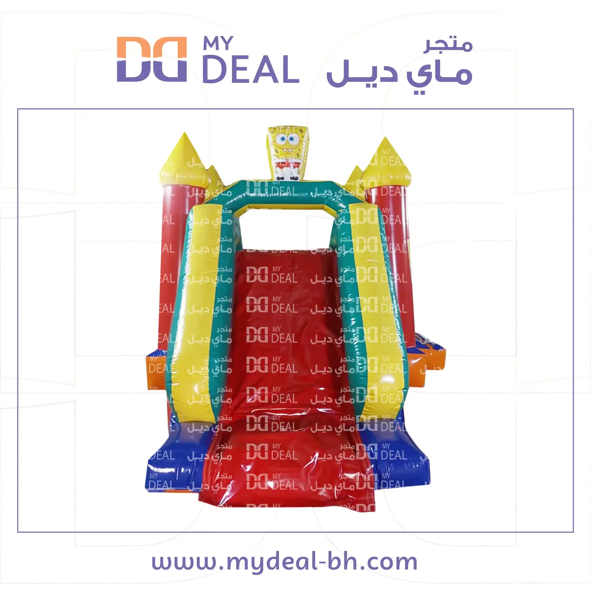 نطيطة بيت هزاز سبونج بوب مع زحليقة ودرج وسلم – مقاس 5.5 × 3.5 × 3 متر
