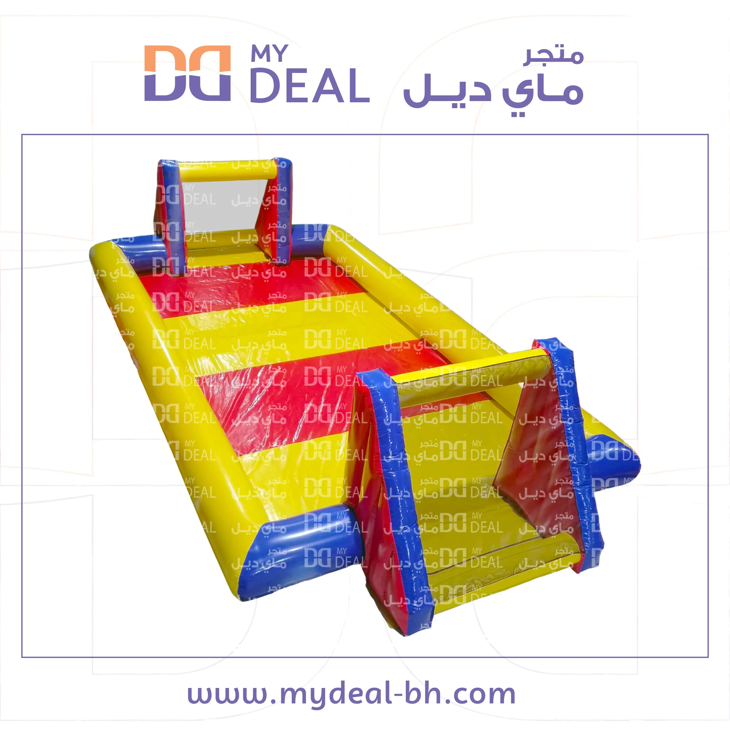 ملعب صابوني بأرضية اللون الاصفر والاحمر 10 * 5 متر