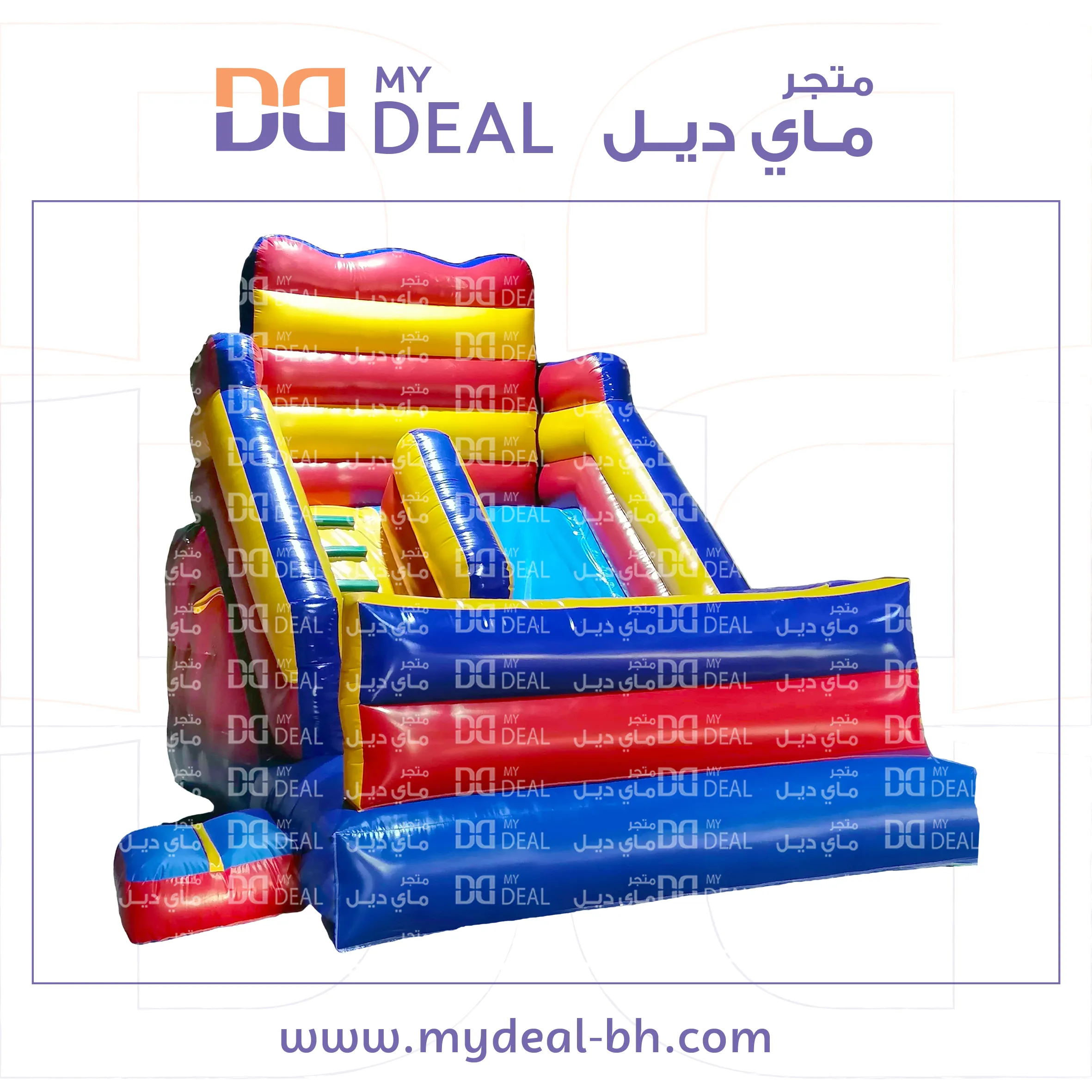 زحليقة مع نطيطة هوائية وجدار ودرج جانبي وبوابة 5 * 3.60 * 4.50 متر 