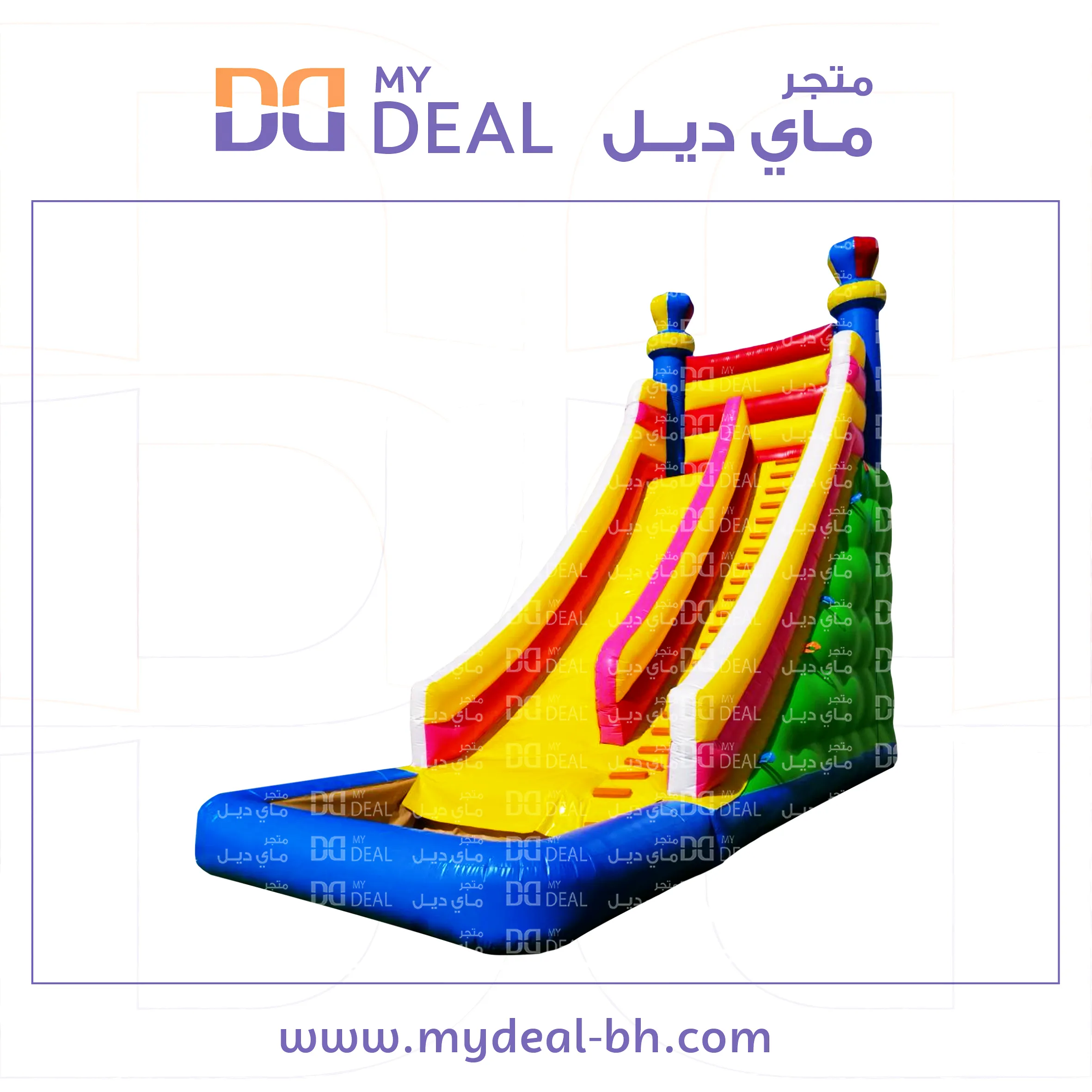 زحليقة كبيرة مع حوض مائي وسلم طول 9 متر عرض 4 متر ارتفاع 9 متر