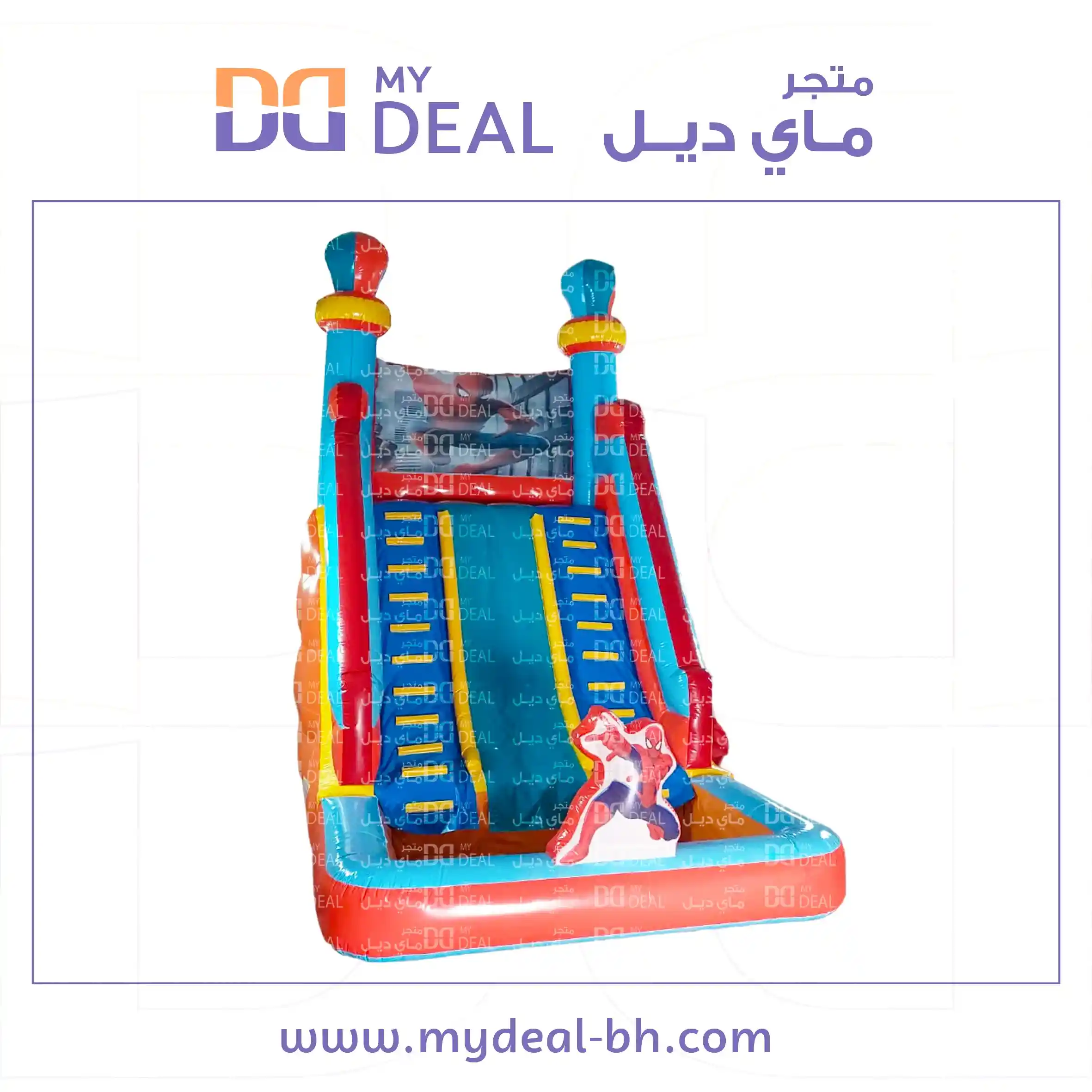 زحليقة مائية مع سلمين وحوض الطول ٦ متر العرض ٤ متر الارتفاع ٦ متر
