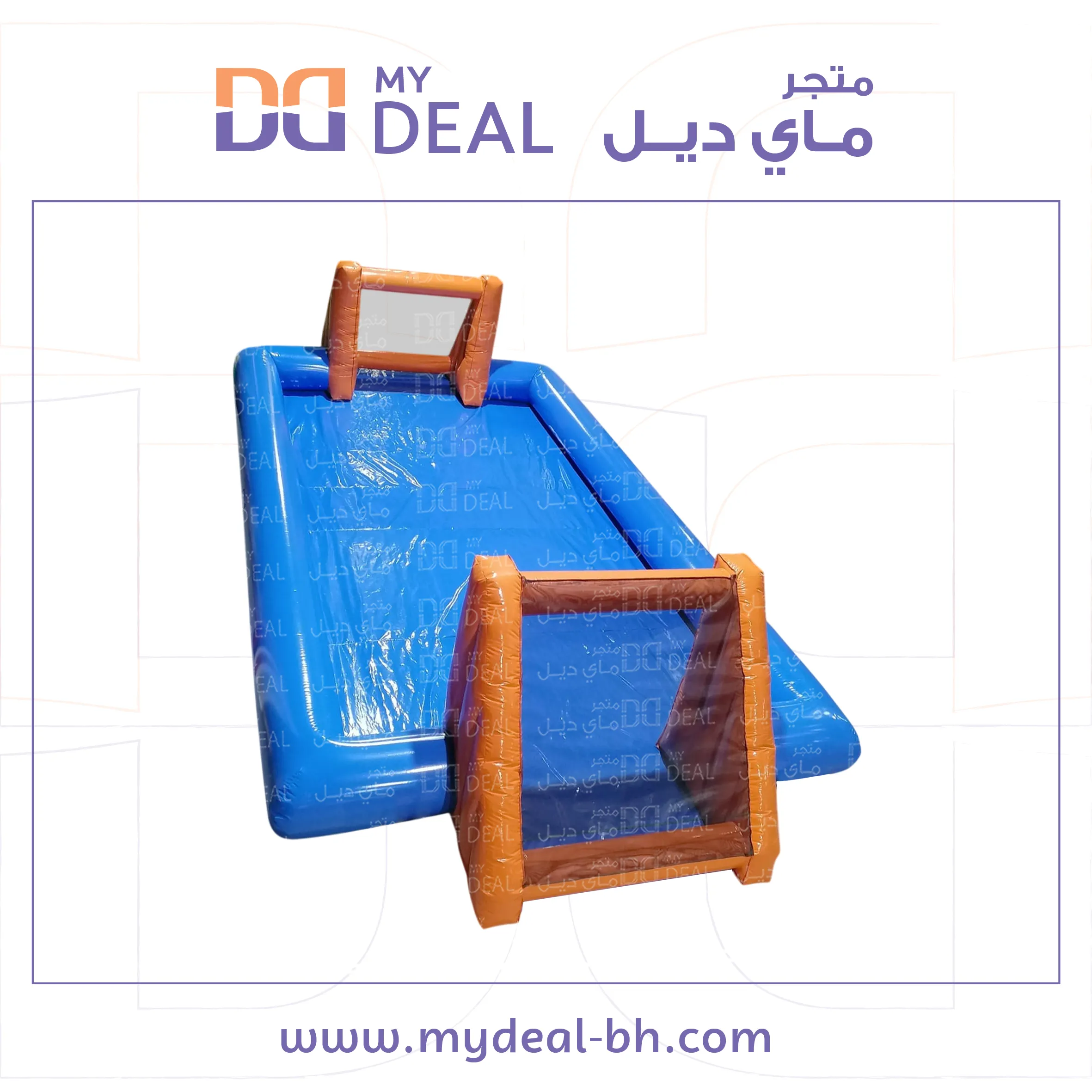 ملعب صابوني بأرضية زرقاء واقوال برتقالي 10*5 متر