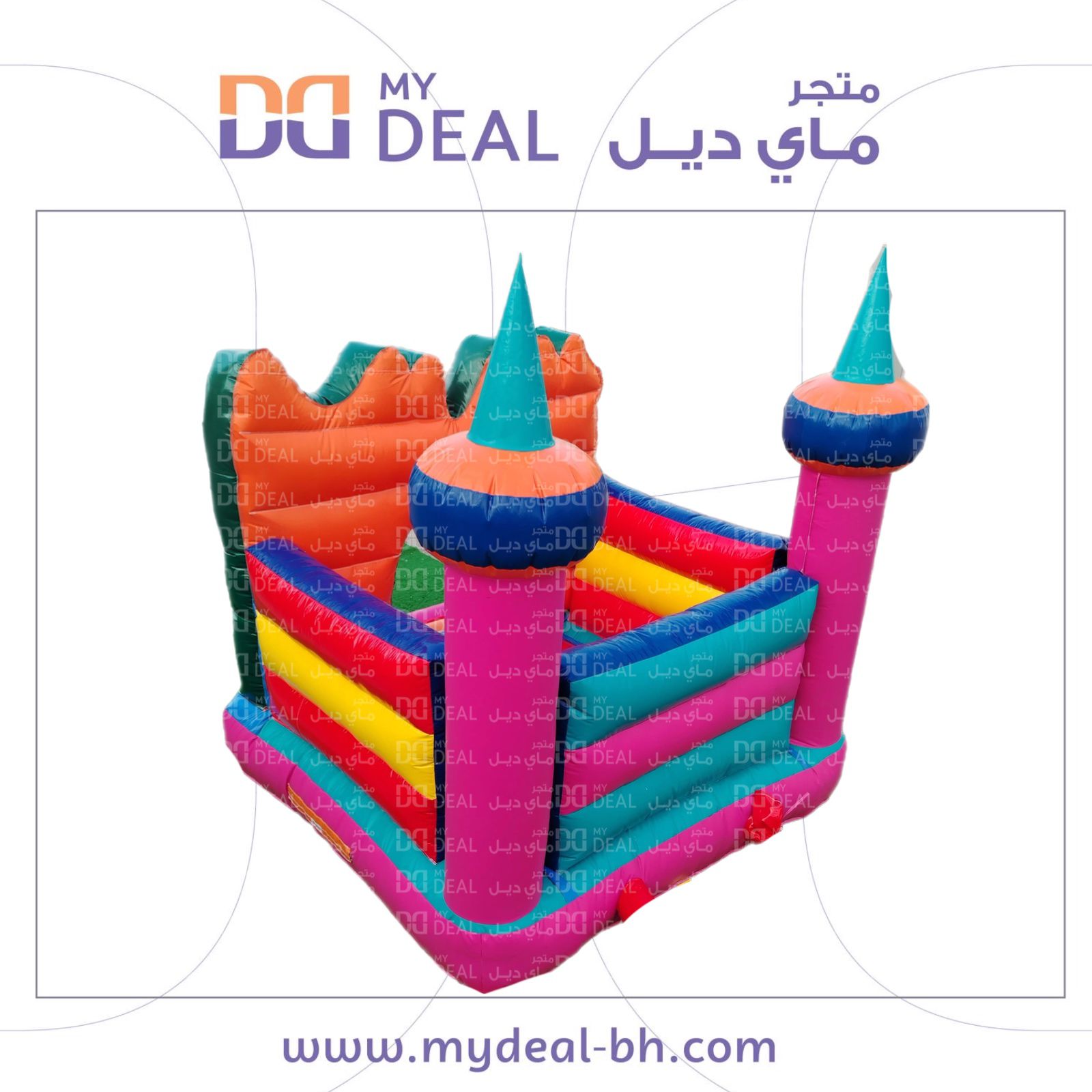 نطيطة هوائية بشخصية كيتي بواجهة كبيرة مع درج وبوابة 3.70×3 متر