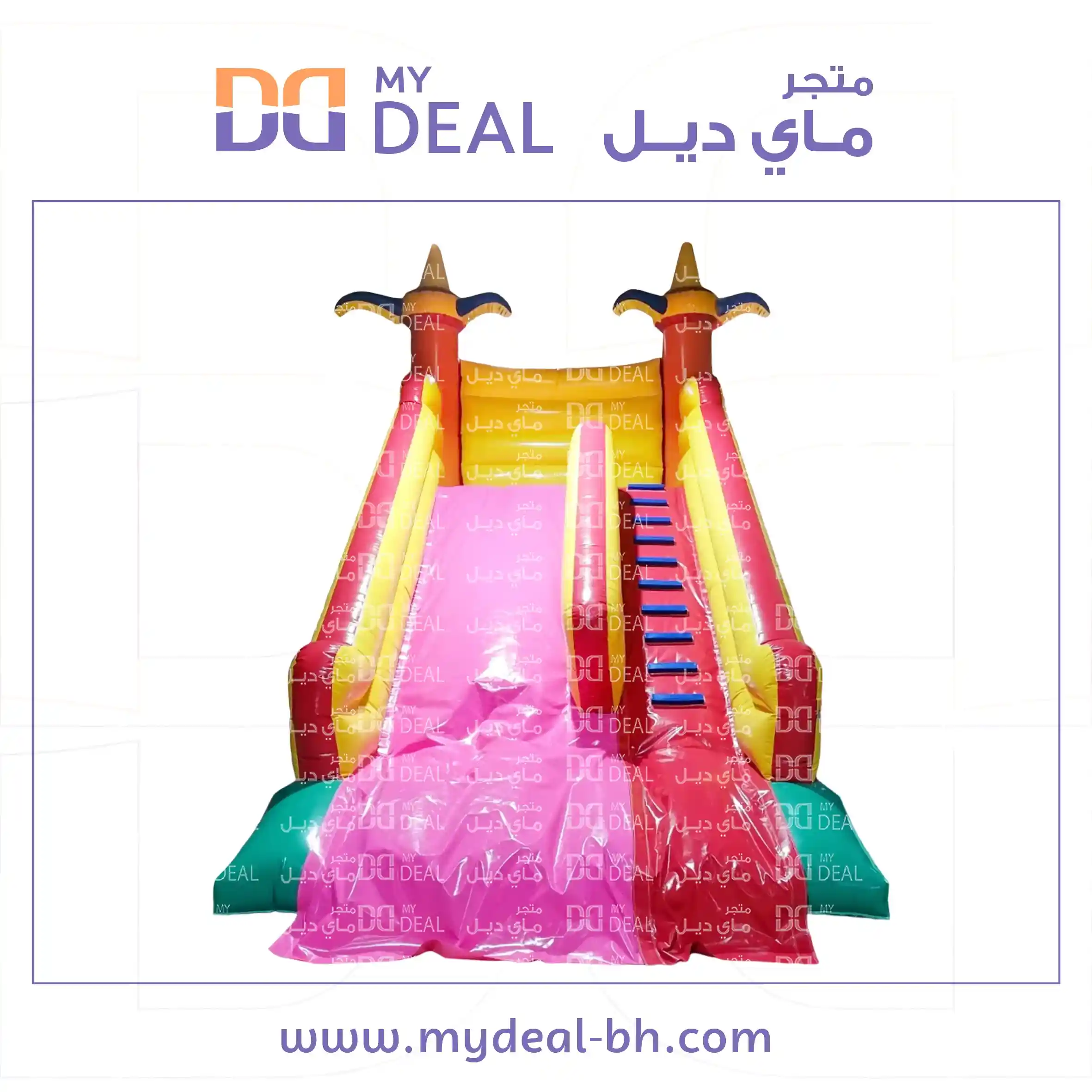 زحليقة هوائية مع اعمدة مشجرة طول ٦ متر عرض ٤ متر ارتفاع ٦ متر