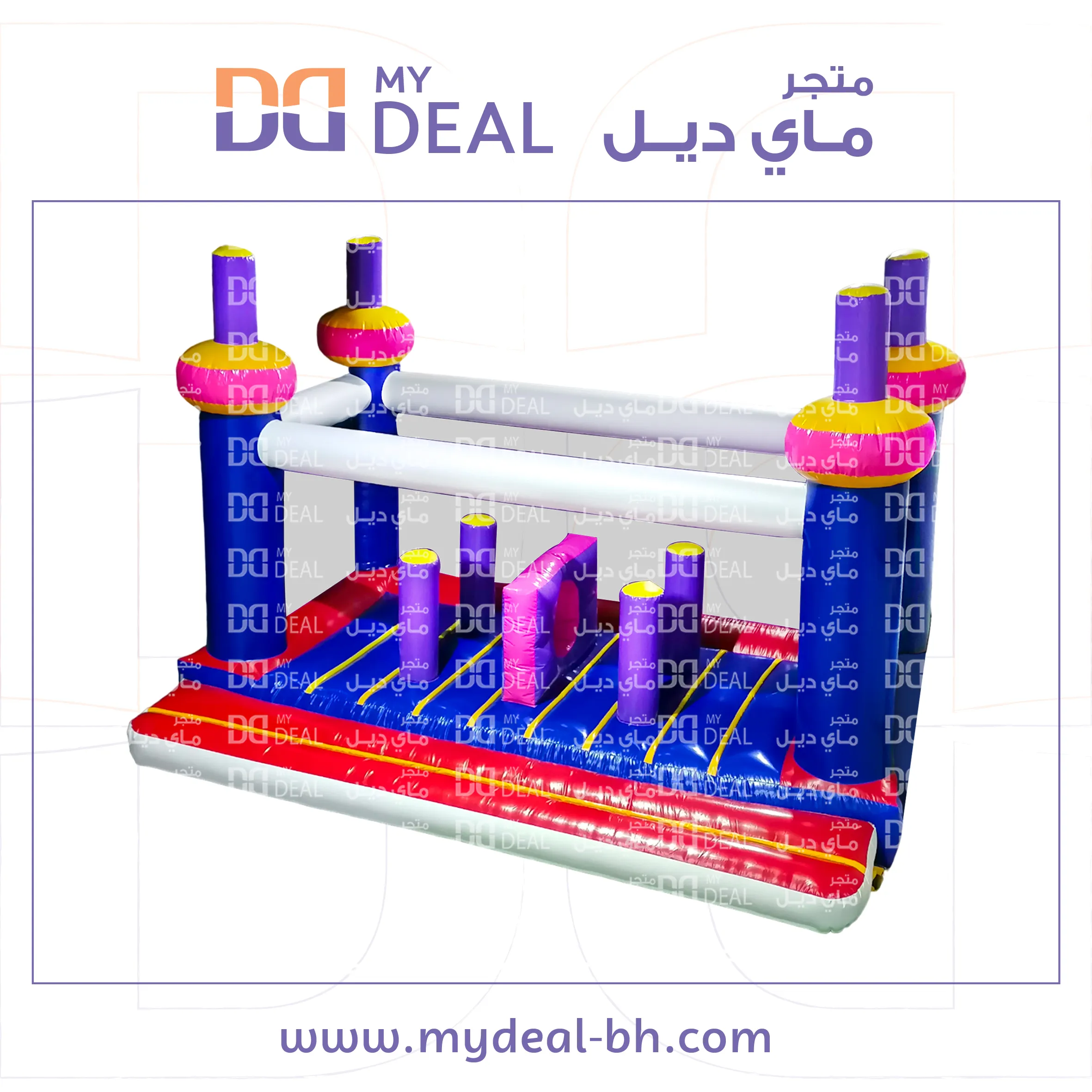 متاهة مع نطيطة 6*4 متر مع درج وشبك ونفق دخول و4 أعمدة بوكسج