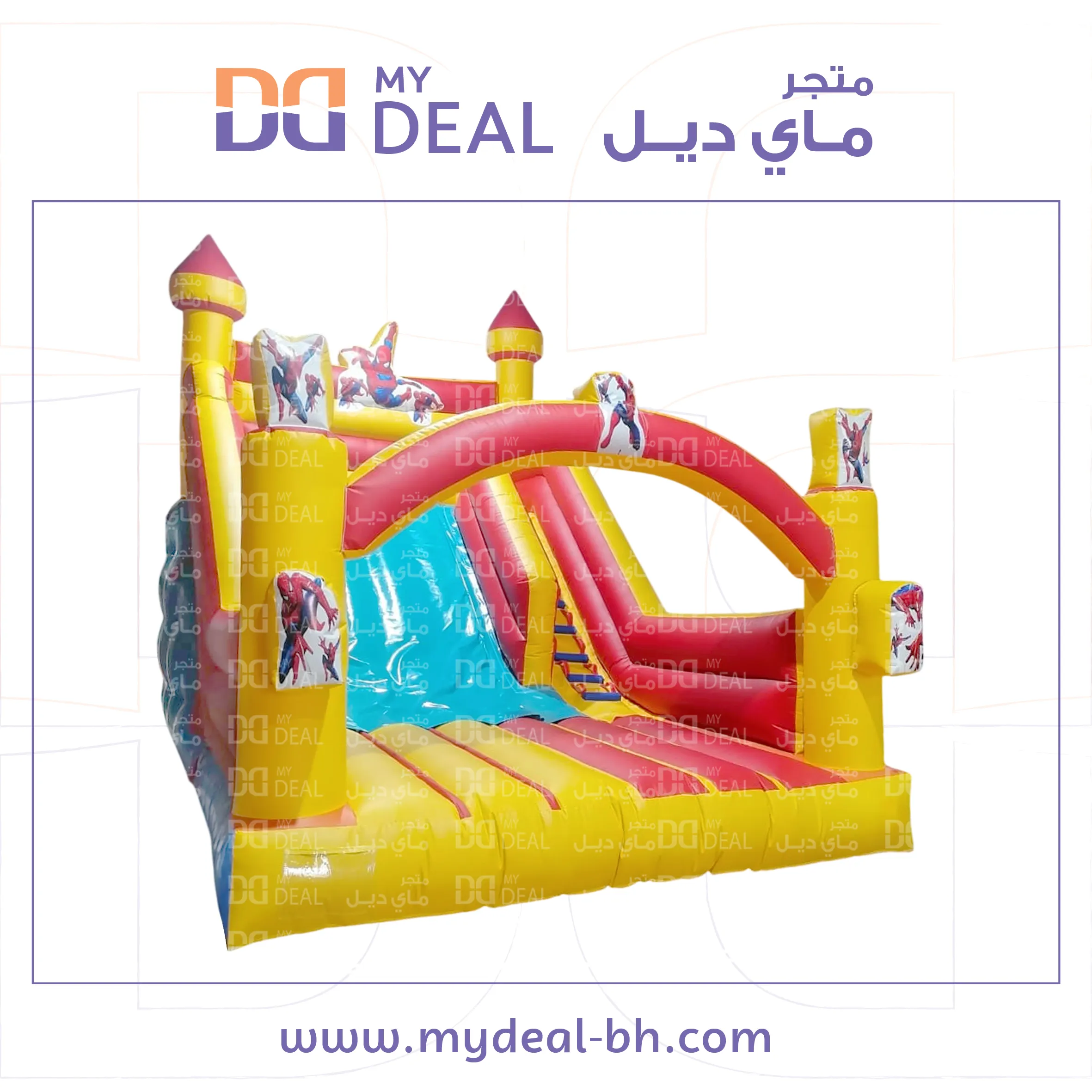 إيجار زحليقة سبايدرمان مع نطيطة 6.50* 4.50 *5 متر