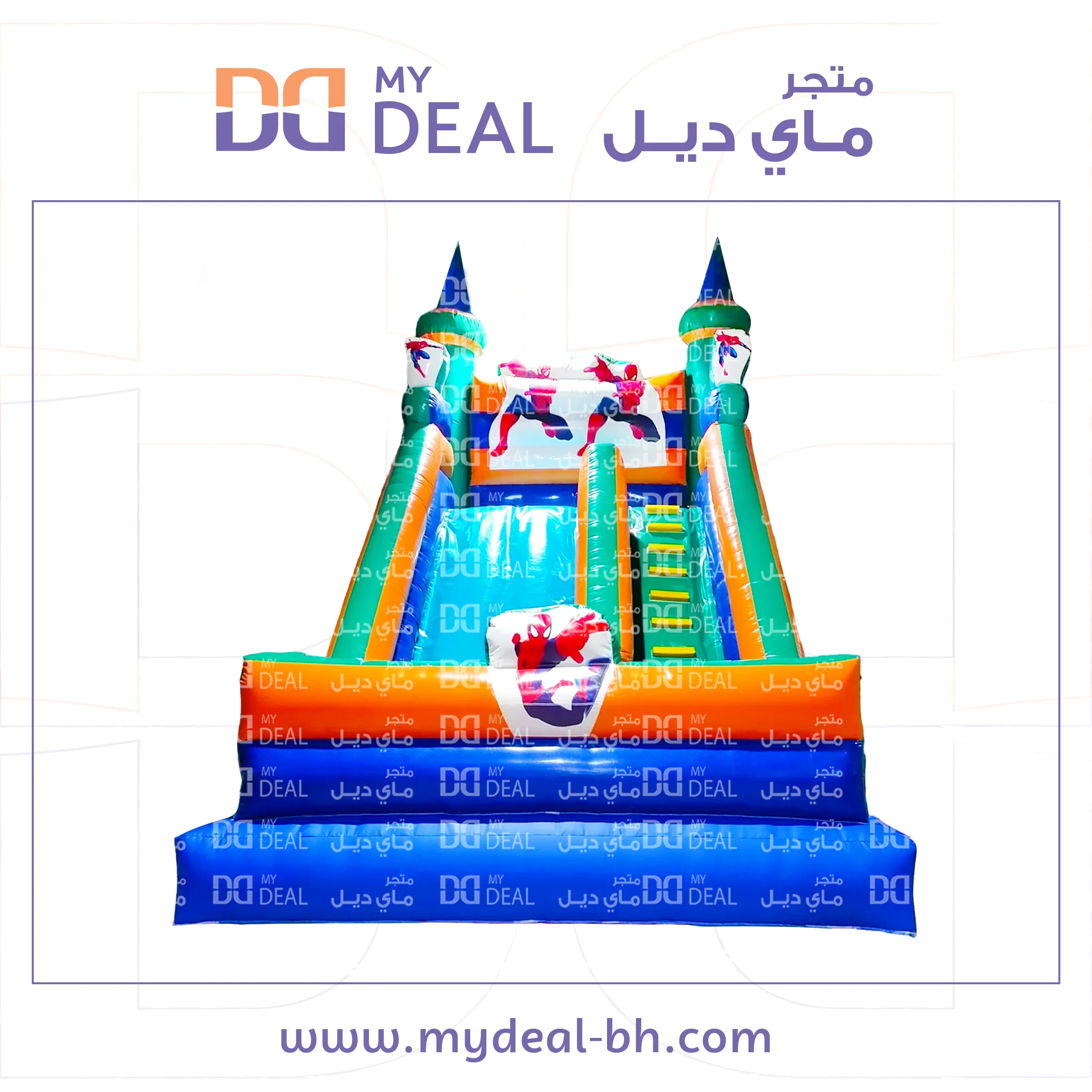 زحليقة هوائية سبايدر مان مع جدار ونطيطة  6*4.50*6 متر