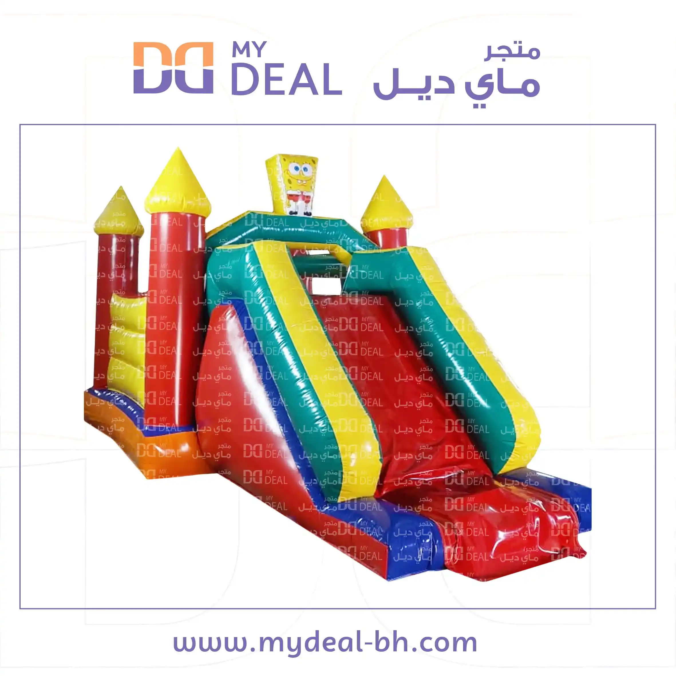 نطيطة مع زحليقة شخصية سبونج بوب 5.50* 3.80 *3 متر