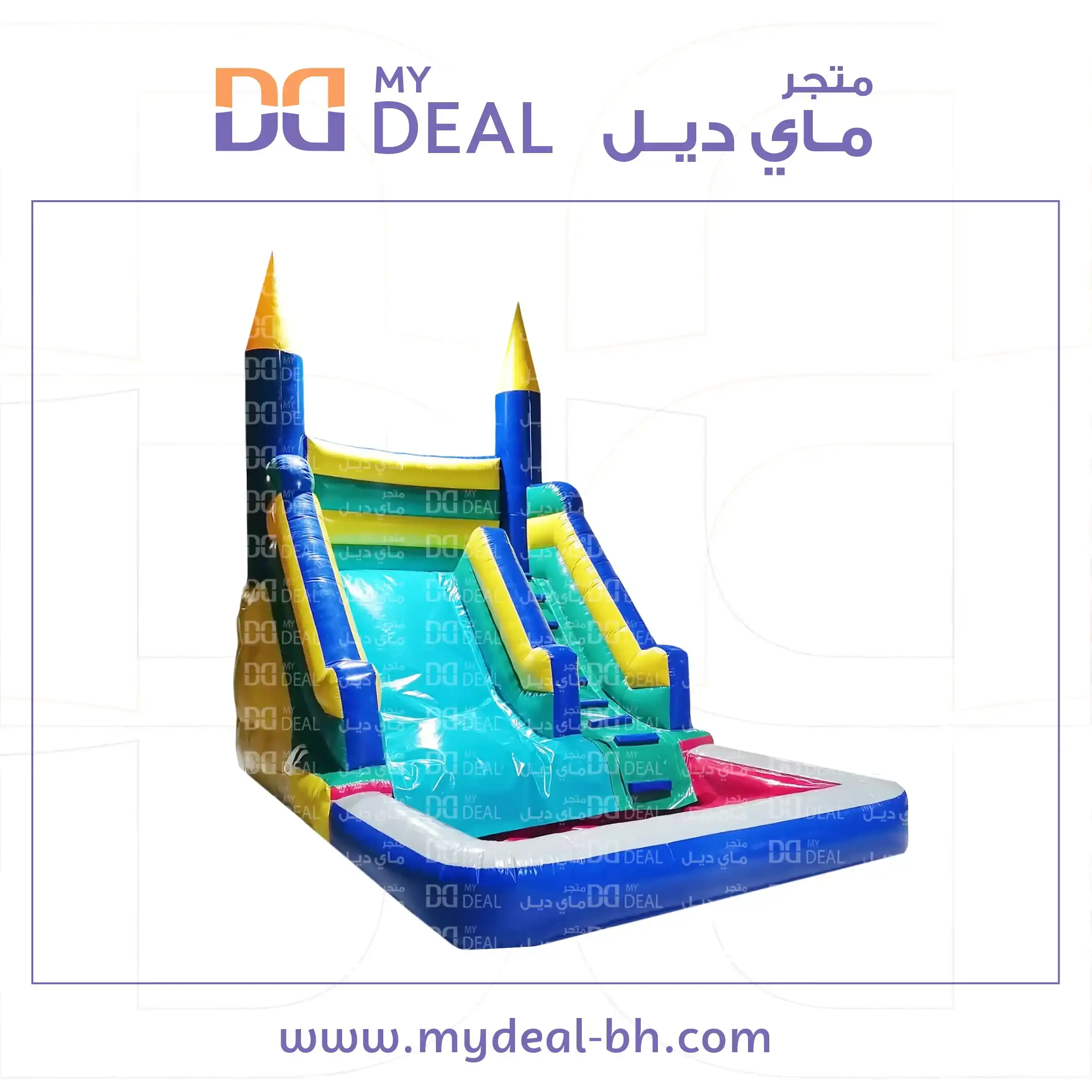 زحليقة مائية مع سلم وحوض الطول ٥ متر العرض ٣.٦٠ متر الارتفاع ٤.٥٠ متر