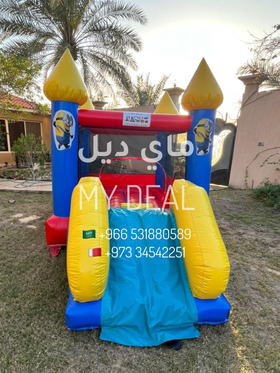 إيجار نطيطة مع زحليقة 4*2.50*2.50 متر شخصية مينيونز