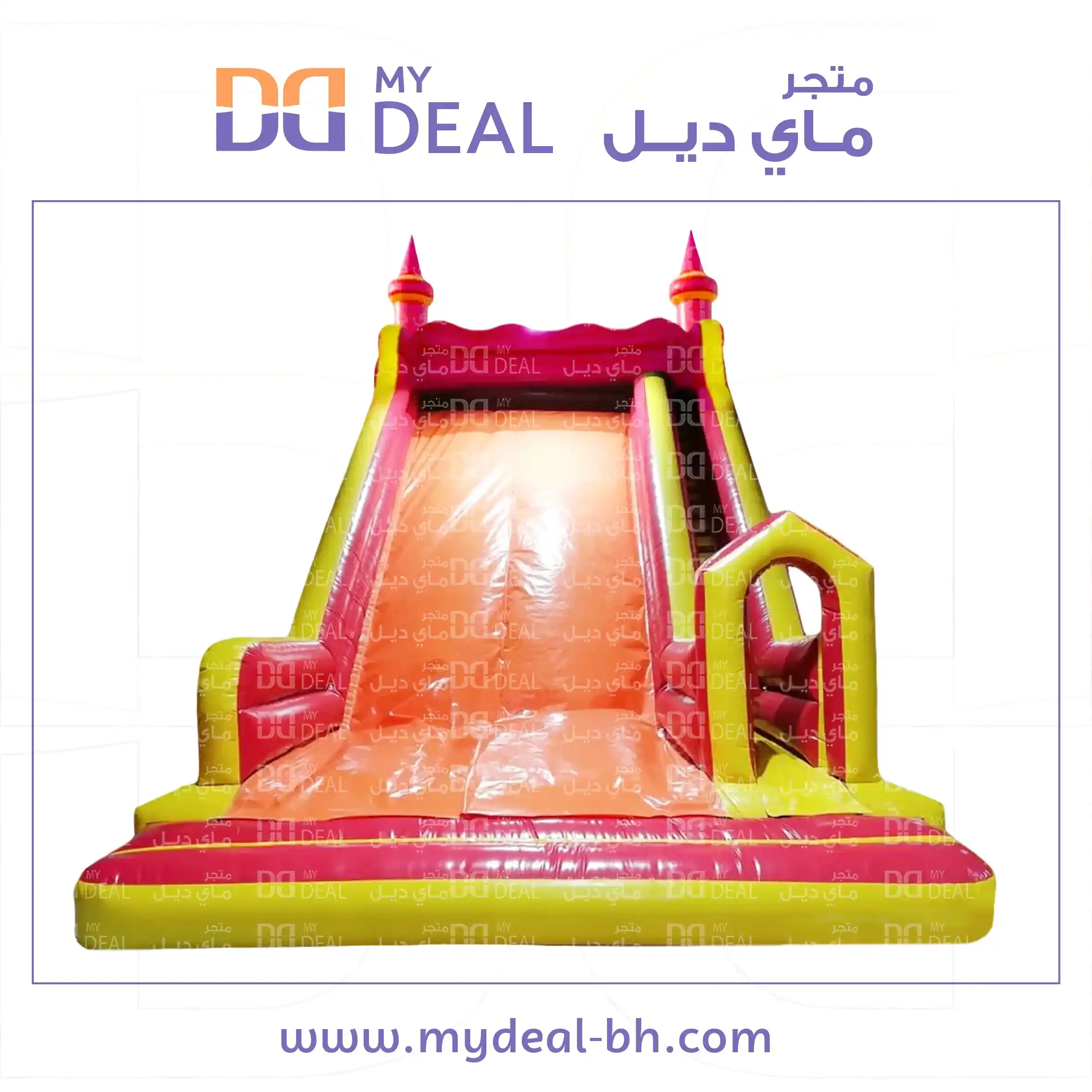 زحليقة هوائية طول ٩ متر عرض ٥.٢٥ متر ارتفاع ٩ متر مع درج كبير وبوابة