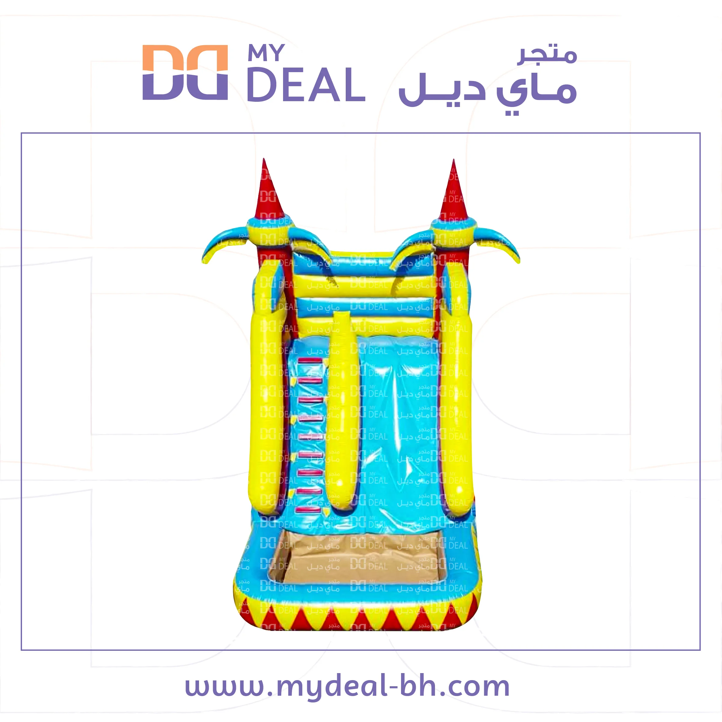 زحليقه مع مسبح مائي وسلم ومساكات يد واعمدة مشجرة 6×4×5 متر