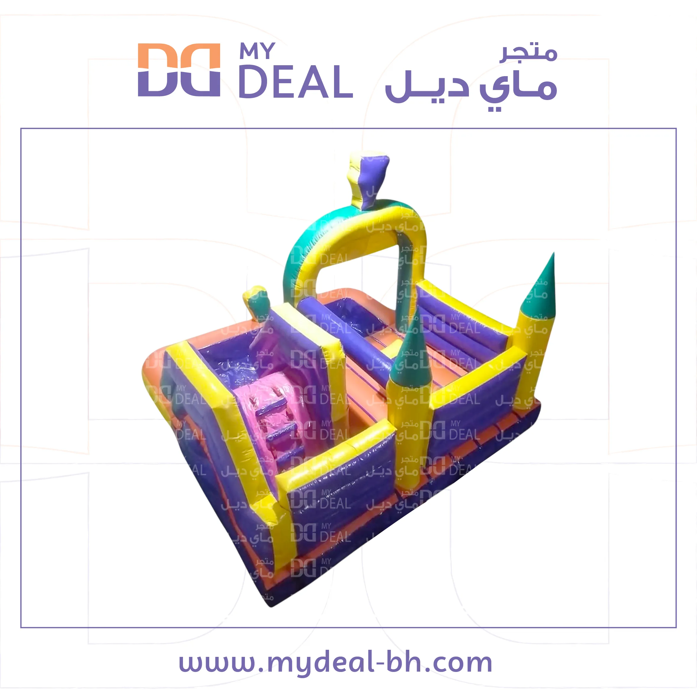 نطيطة شخصية سبونج بوب مع  بيت هزاز وزحليقه وحوض 5*5 متر