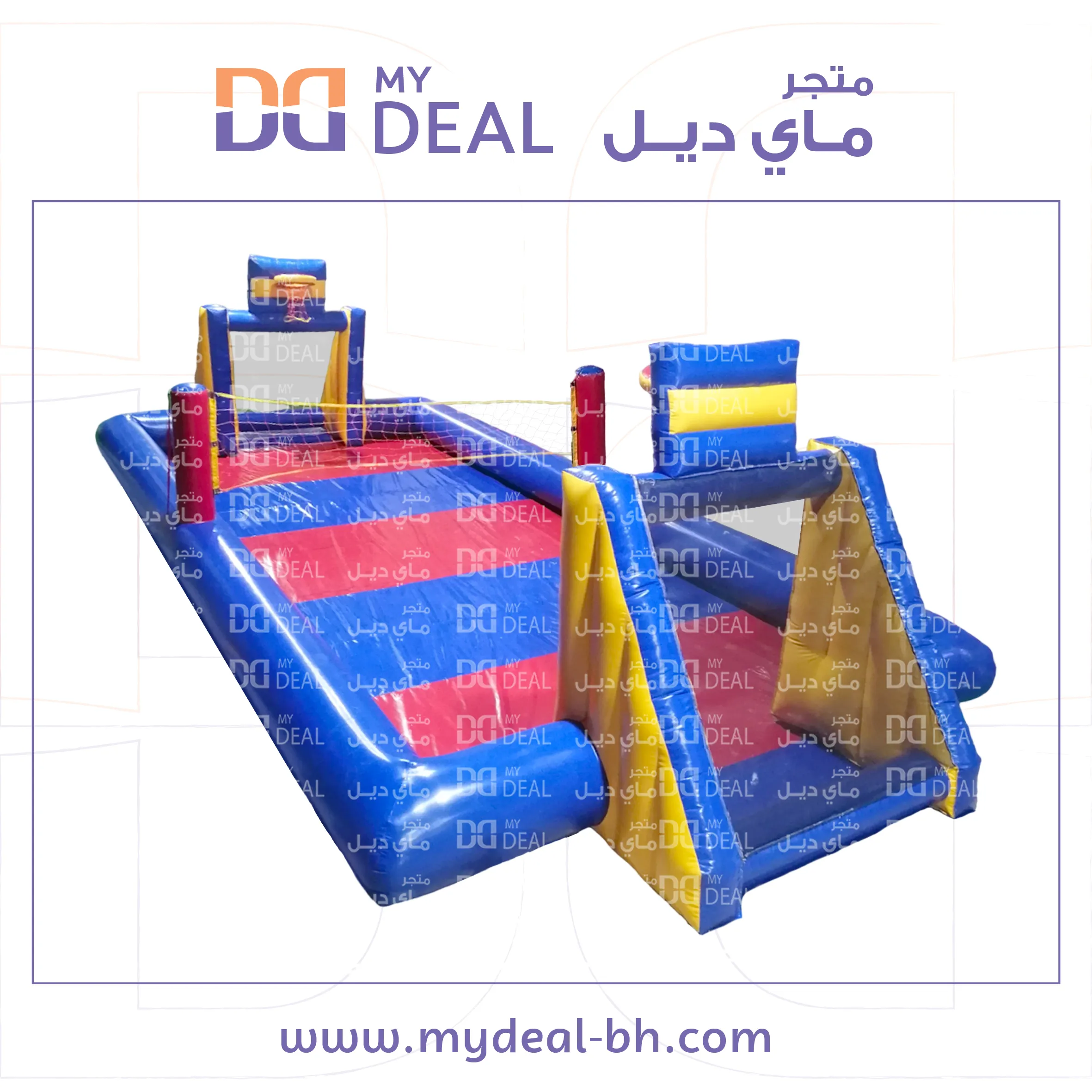 ملعب صابوني متعدد الاستخدام مع سلة وطائرة 12 * 5 متر 