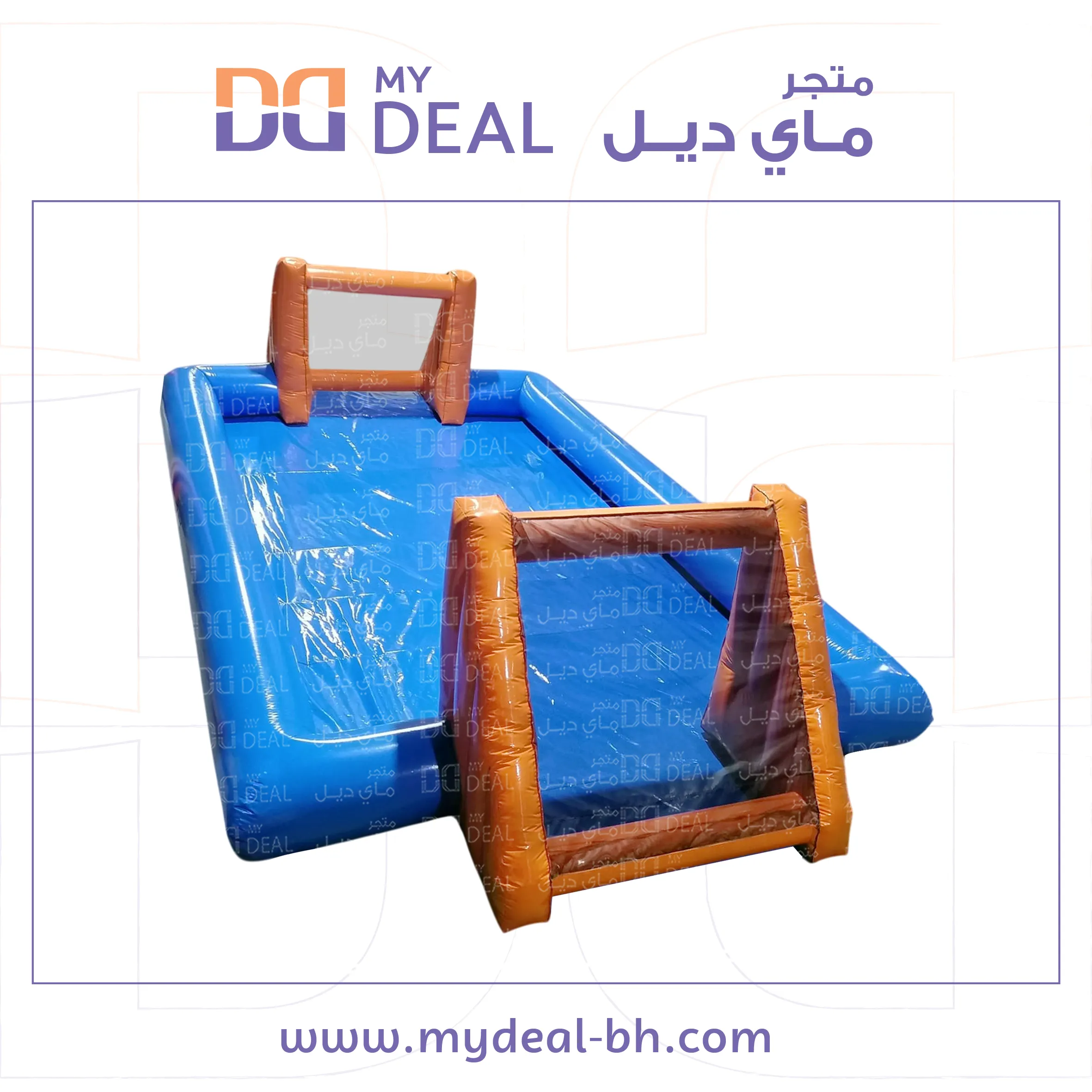 ملعب صابوني بأرضية زرقاء واقوال برتقالي 10*5 متر
