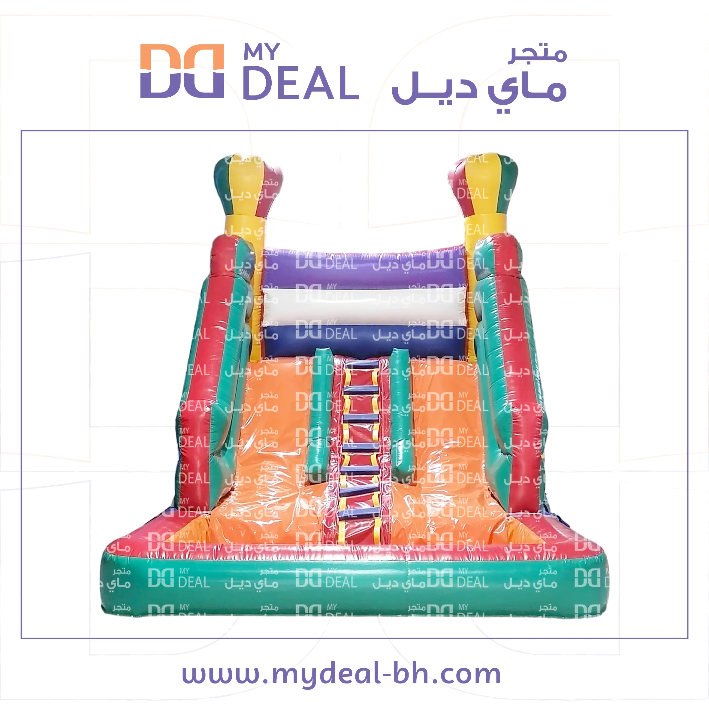 زحليقة مائية مسارين مع سلم وسط طول 4.5 متر عرض 3 متر ارتفاع 3.5 متر 